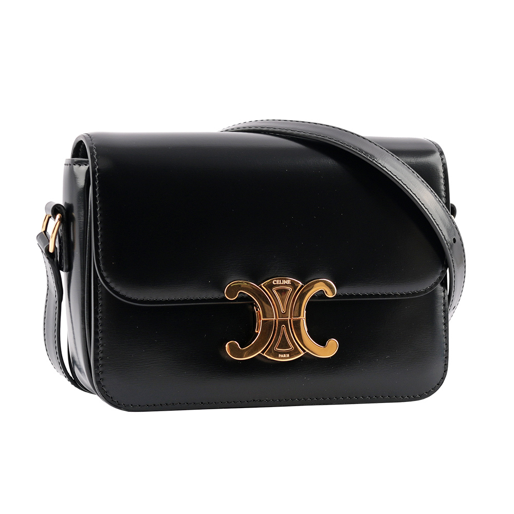 【CELINE】TRIOMPHE凱旋滑面小牛皮小型斜背包