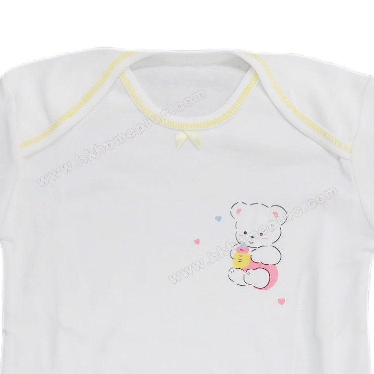 3件裝 嬰兒白底套頭長袖蛤衣