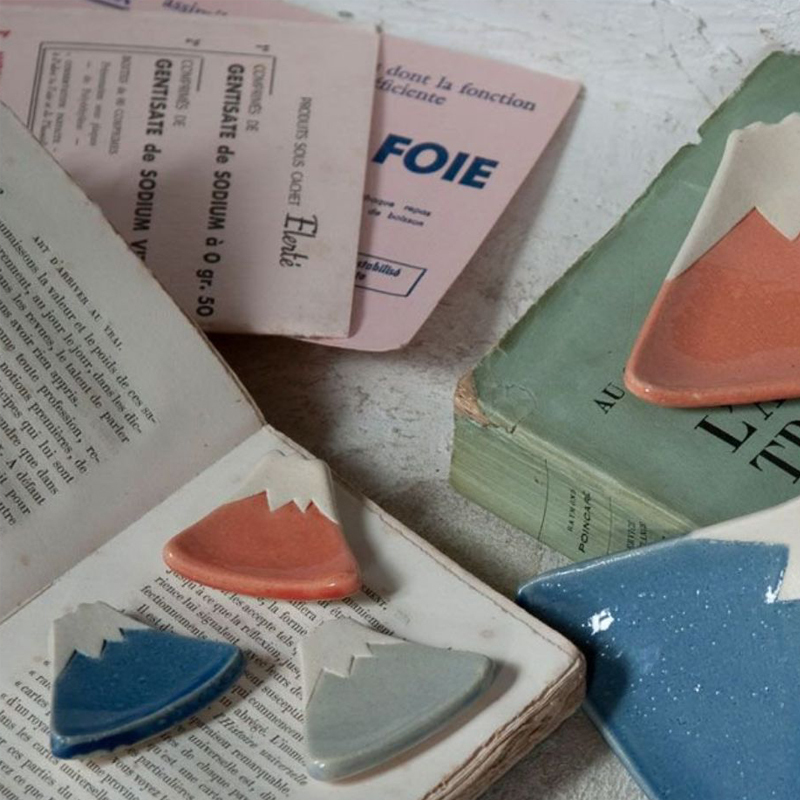 俊峰陶苑 富士山筷架托-橙紅