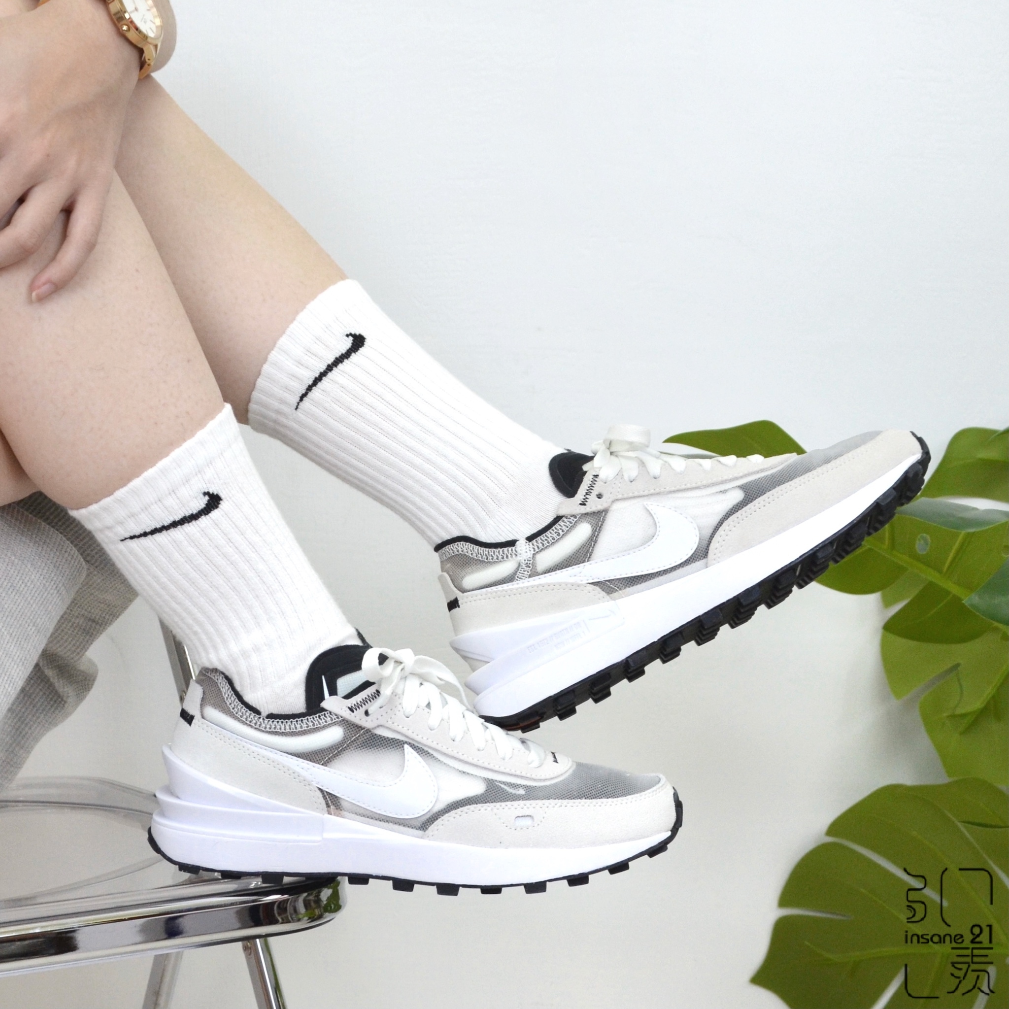 NIKE WAFFLE ONE 白灰 小 SACAI 男女尺碼 解構鞋 DC2533-102/DA7995-100