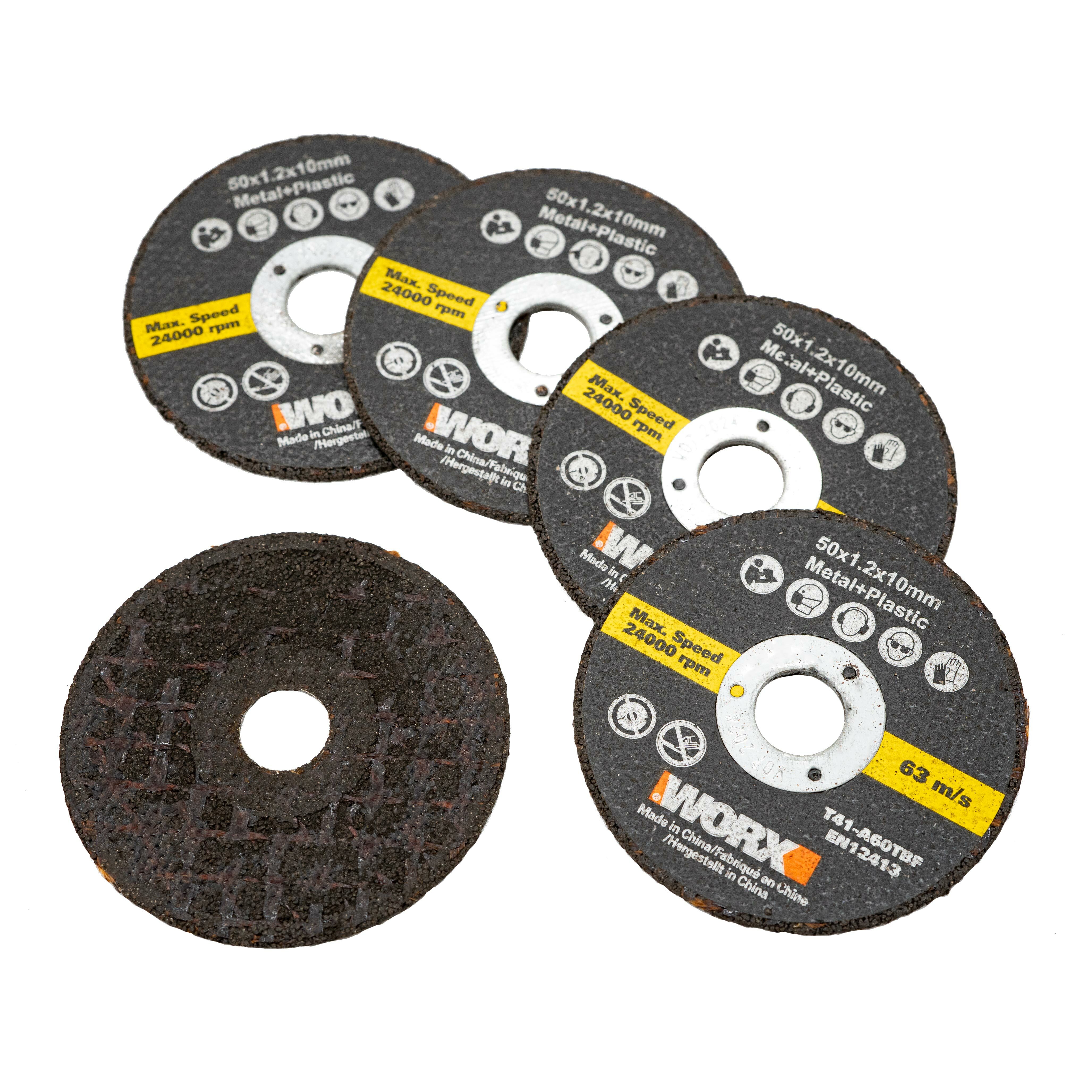 WA7258 50mm 砂輪切割片（五件裝）（WX741迷你無碳刷角磨機專用割片）