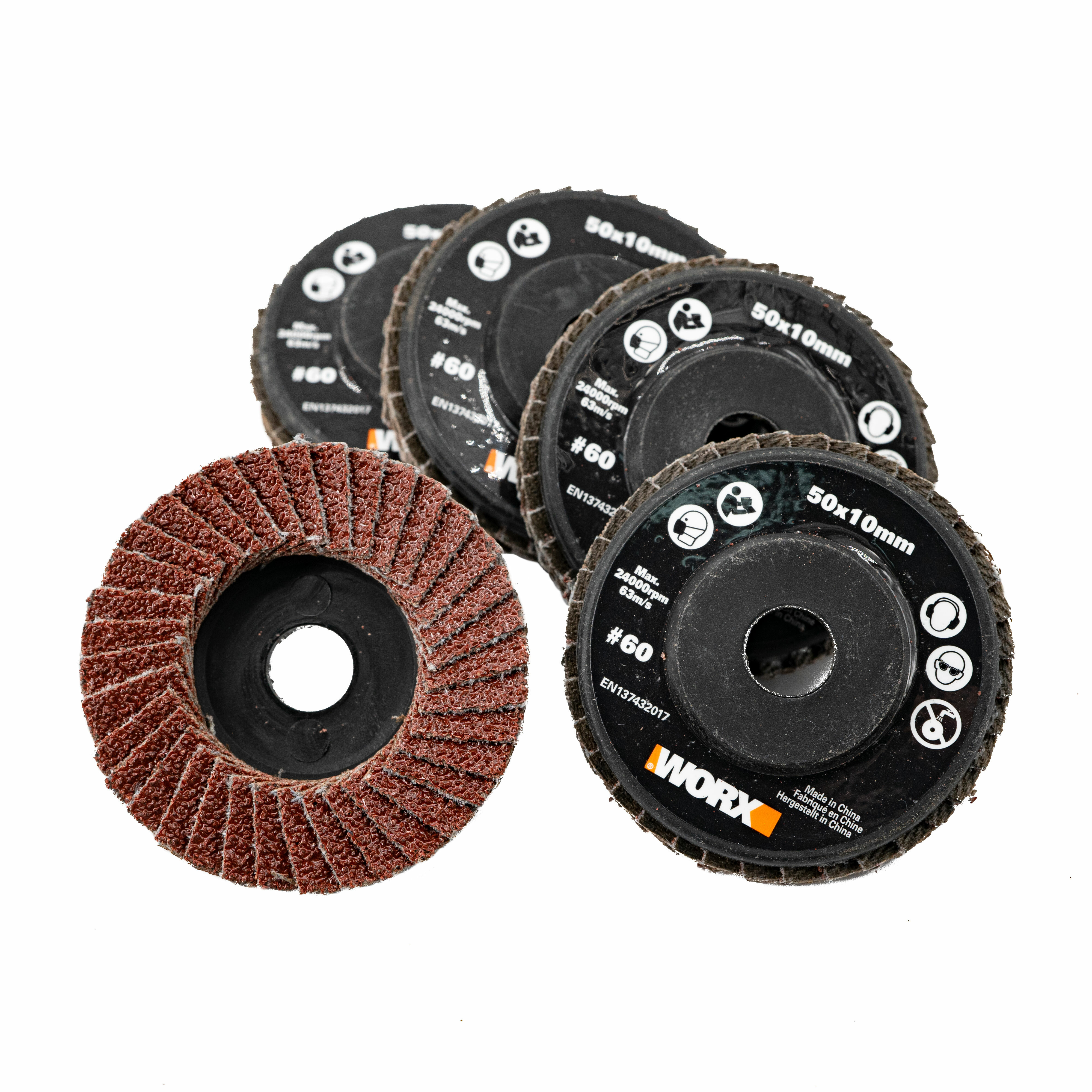 WA7259 50mm #60 砂光碟（五件裝）（WX741迷你無碳刷角磨機專用配件）