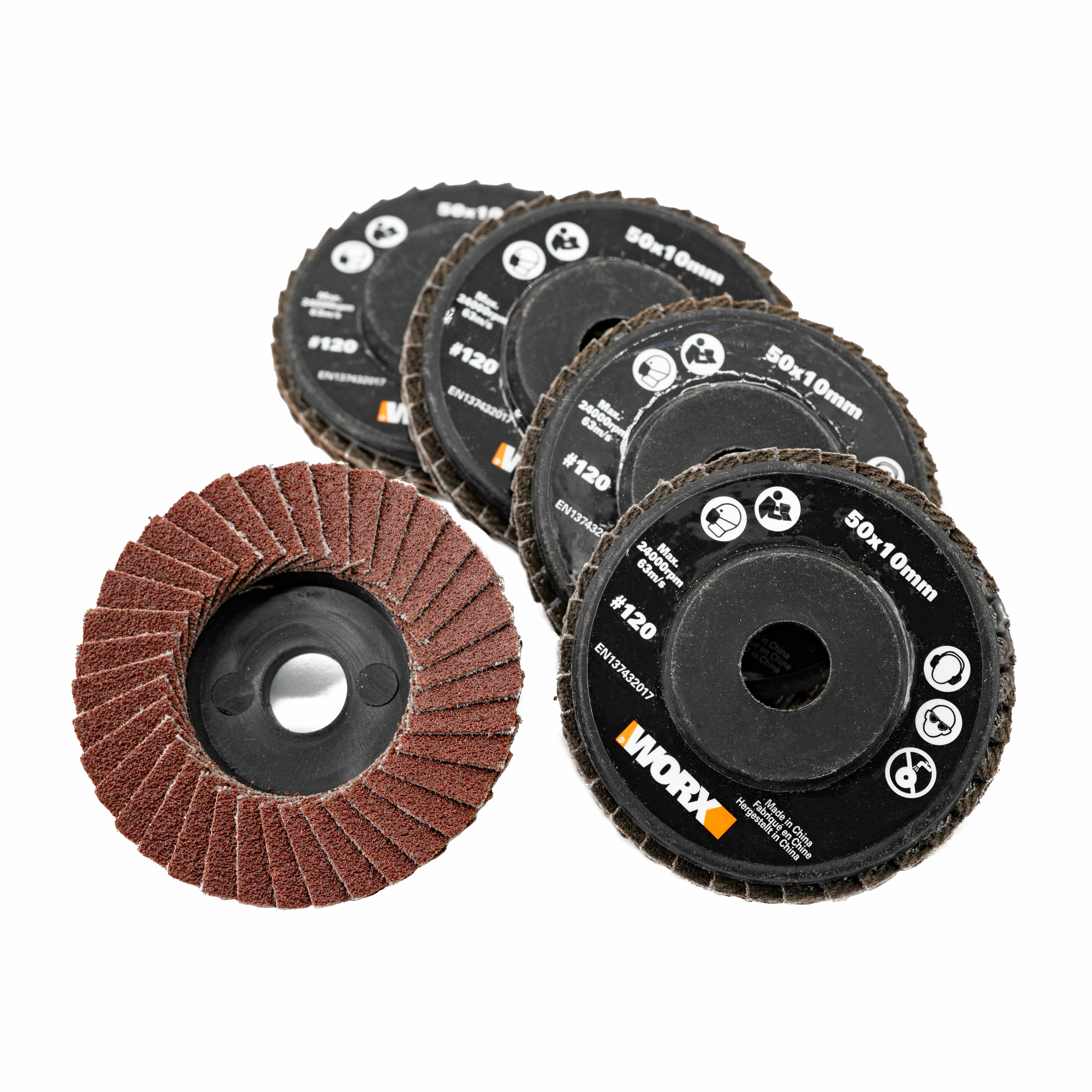 WA7261 50mm #120 砂光碟（五件裝）（WX741迷你無碳刷角磨機專用配件）
