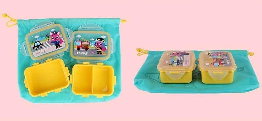 韓國直送🇰🇷 Pinkfong lunch box set 午餐盒連索繩袋