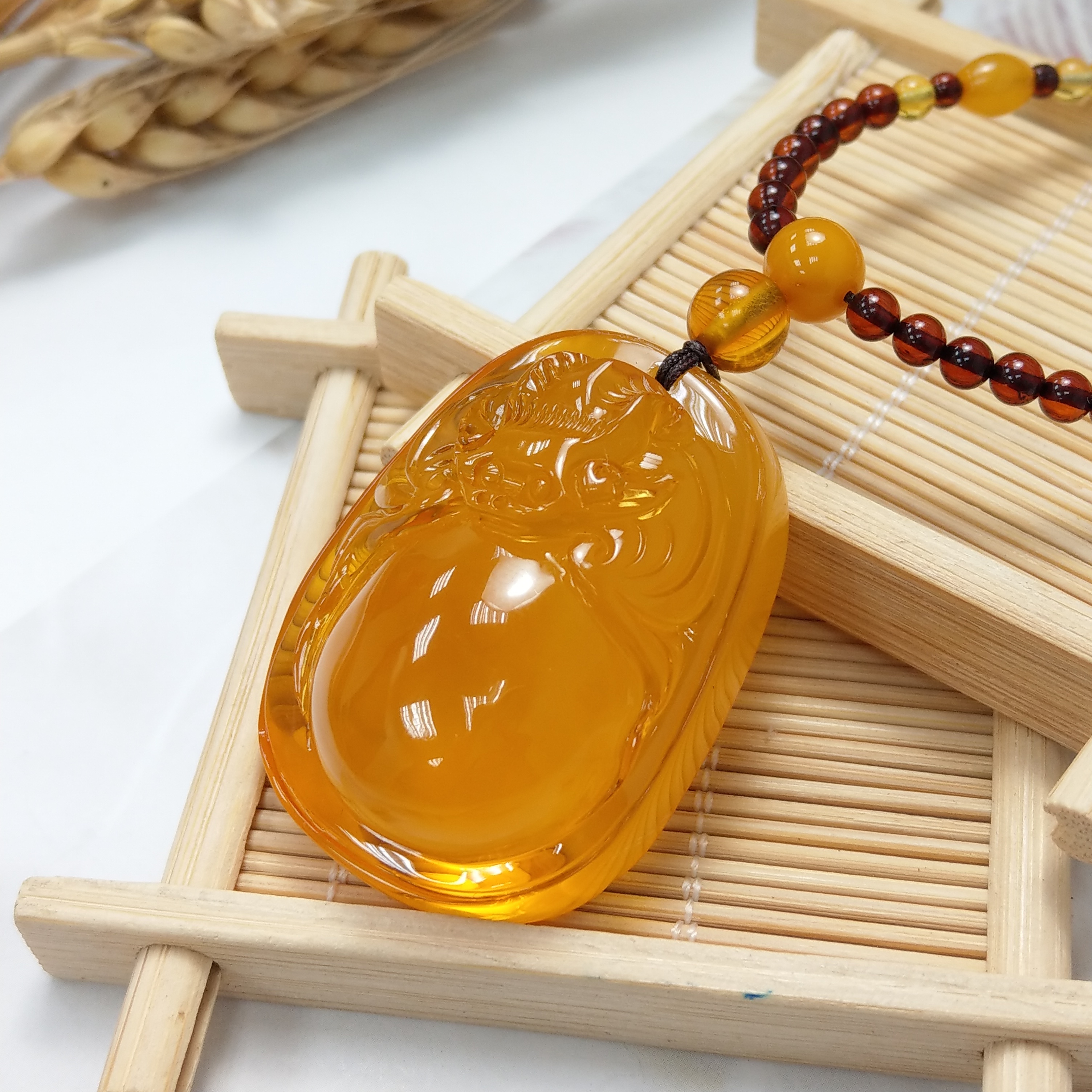 (已結緣)天然波羅的海雞油黃蜜蠟有求必應配血珀項鍊