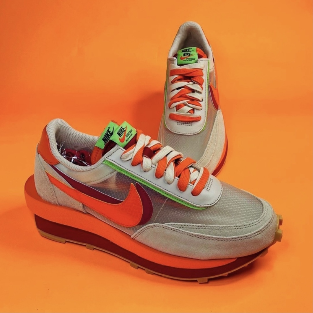 【APAIR】預購 Clot x Sacai x Nike LDWaffle "Orange Blaze" 米白橙解構 三方聯名 DH1347-100