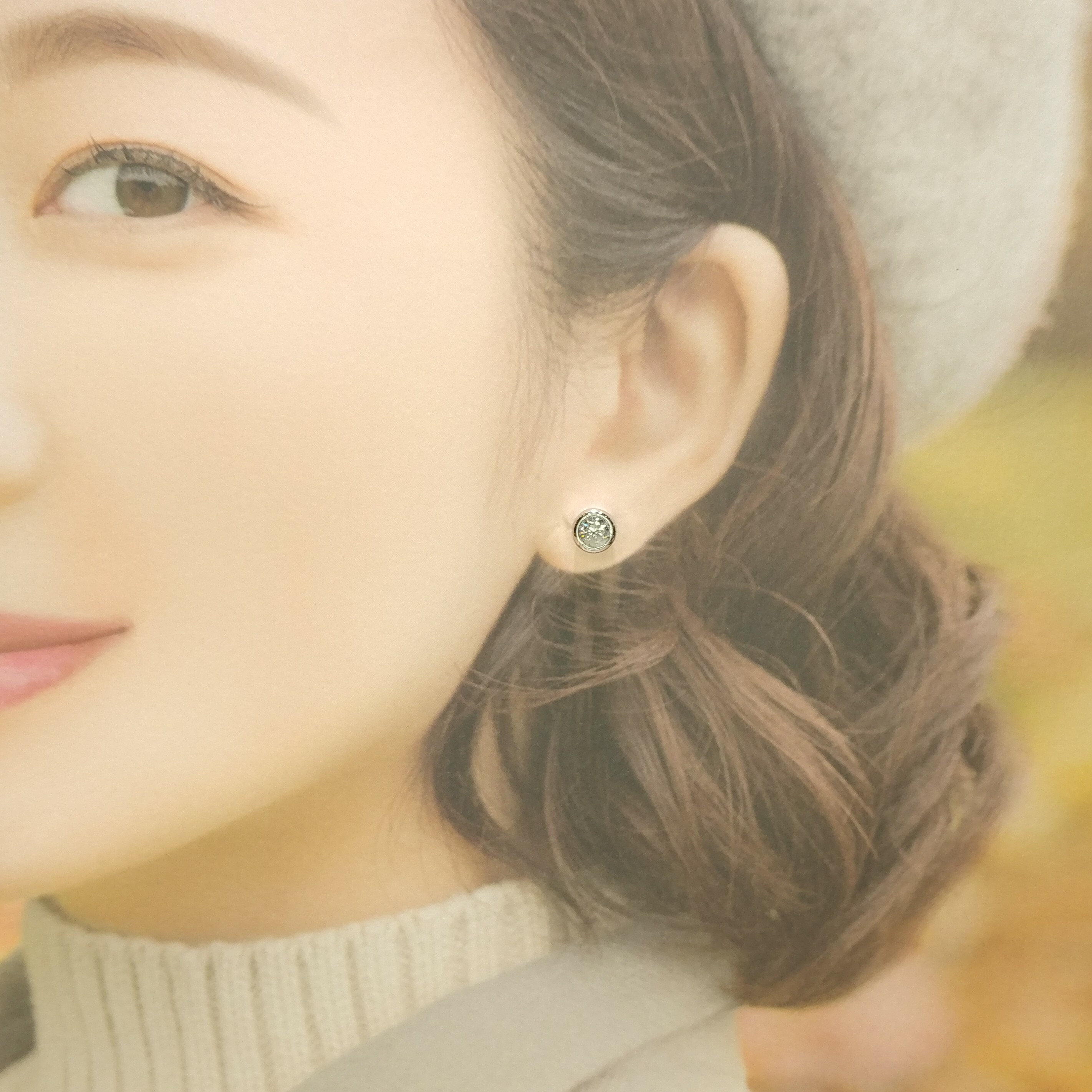 全新18K白金【主石1卡11份鑽石】耳環