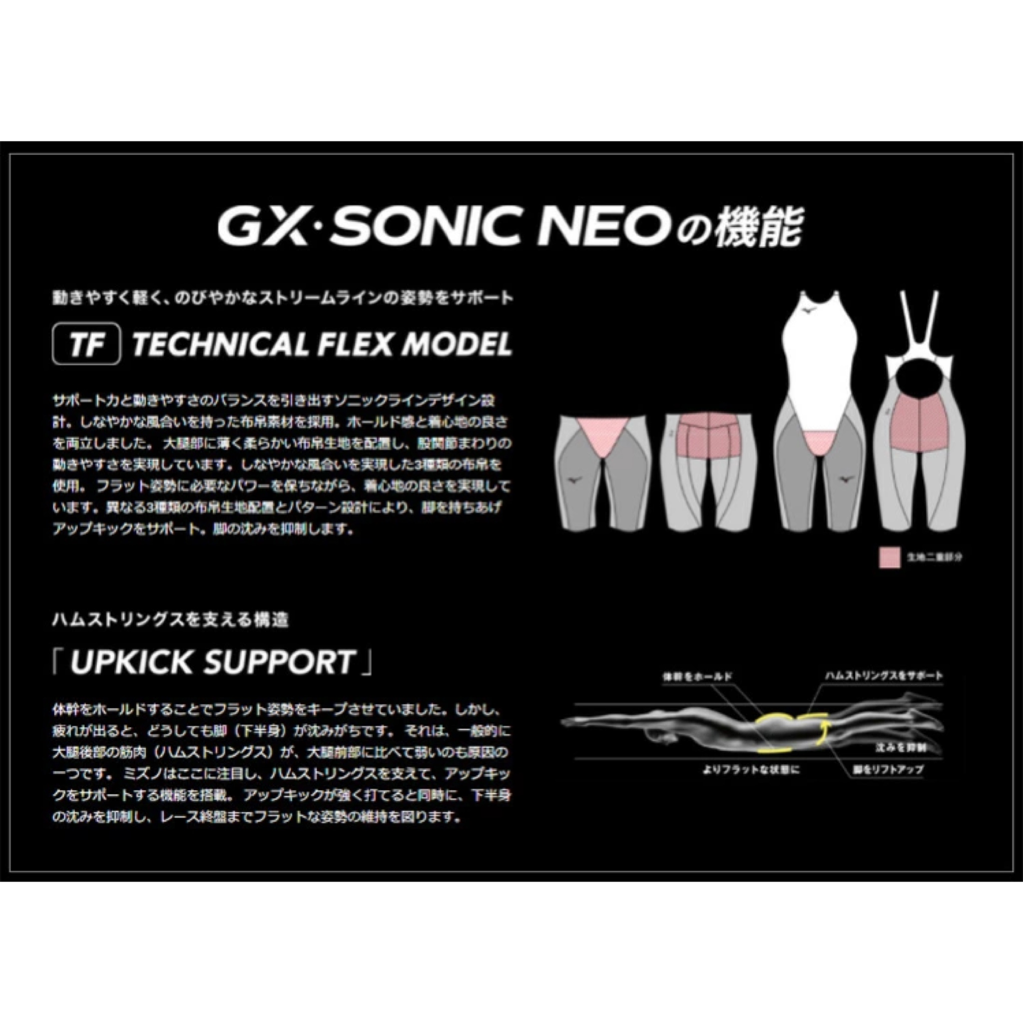 💥日本直送】Mizuno 競泳用GX・SONIC NEO ハーフスーツ女士連體四角