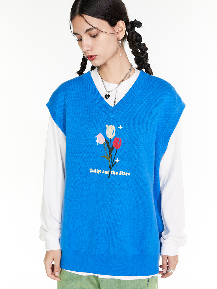 I DON‘T SMOKE 鬱金香 星星 針織 背心