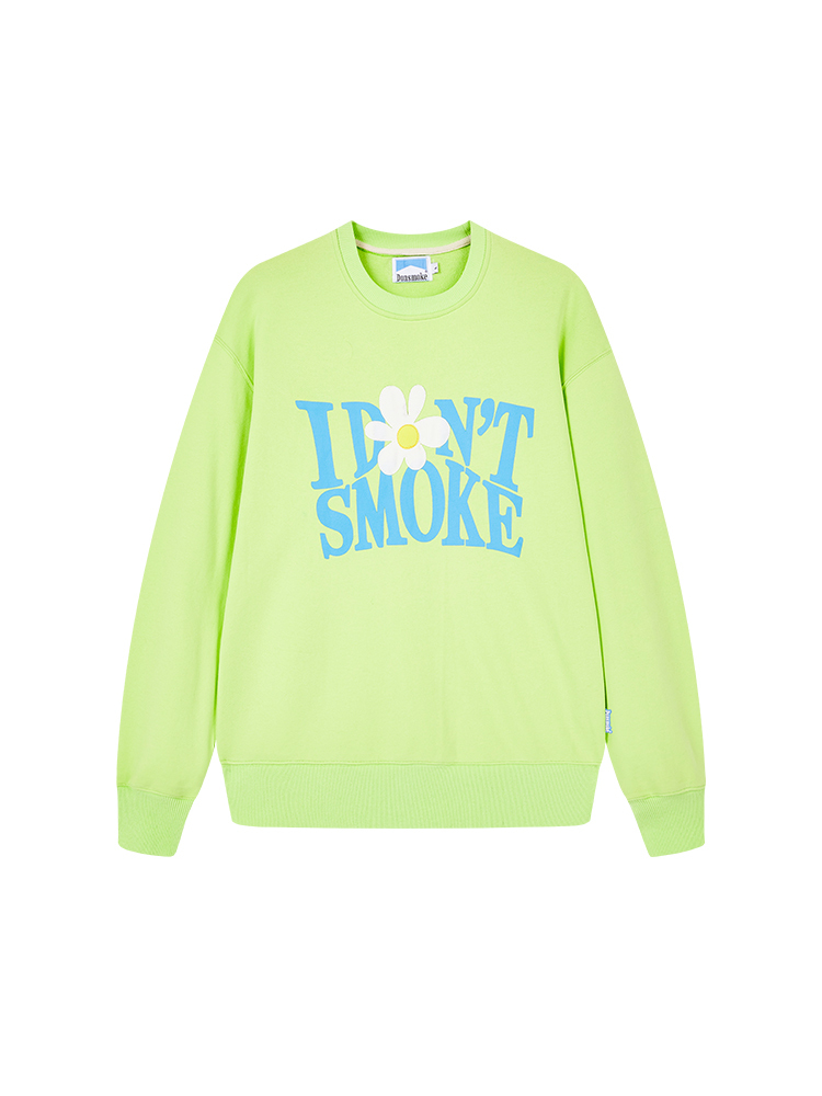 I DON‘T SMOKE 小花 刺繡 LOGO 薄長袖