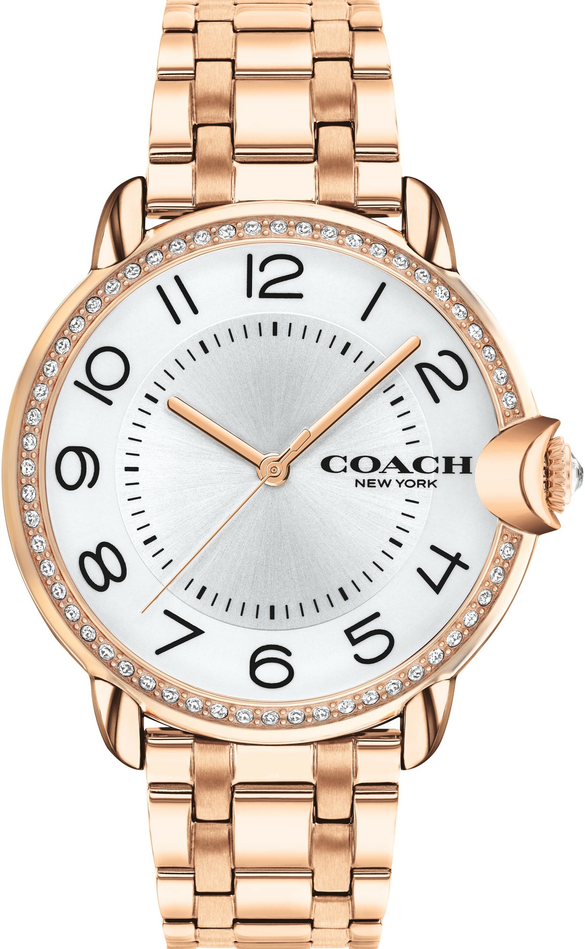 萬年鐘錶 - COACH錶  經典LOGO玫瑰金晶鑽女錶  14503809   錶徑36MM