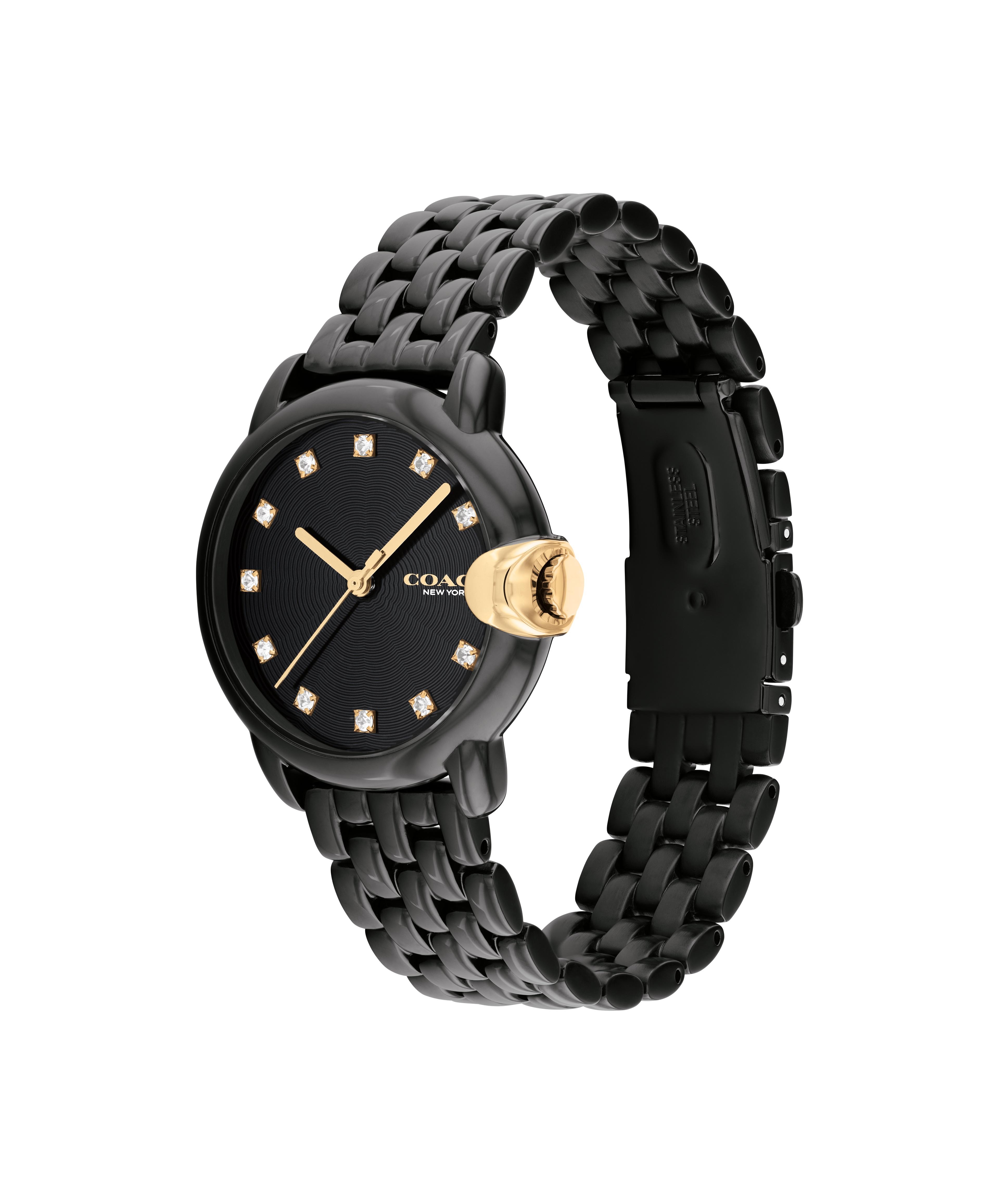 萬年鐘錶 - COACH錶  經典LOGO質感全黑小錶徑女錶  14503821  錶徑32MM