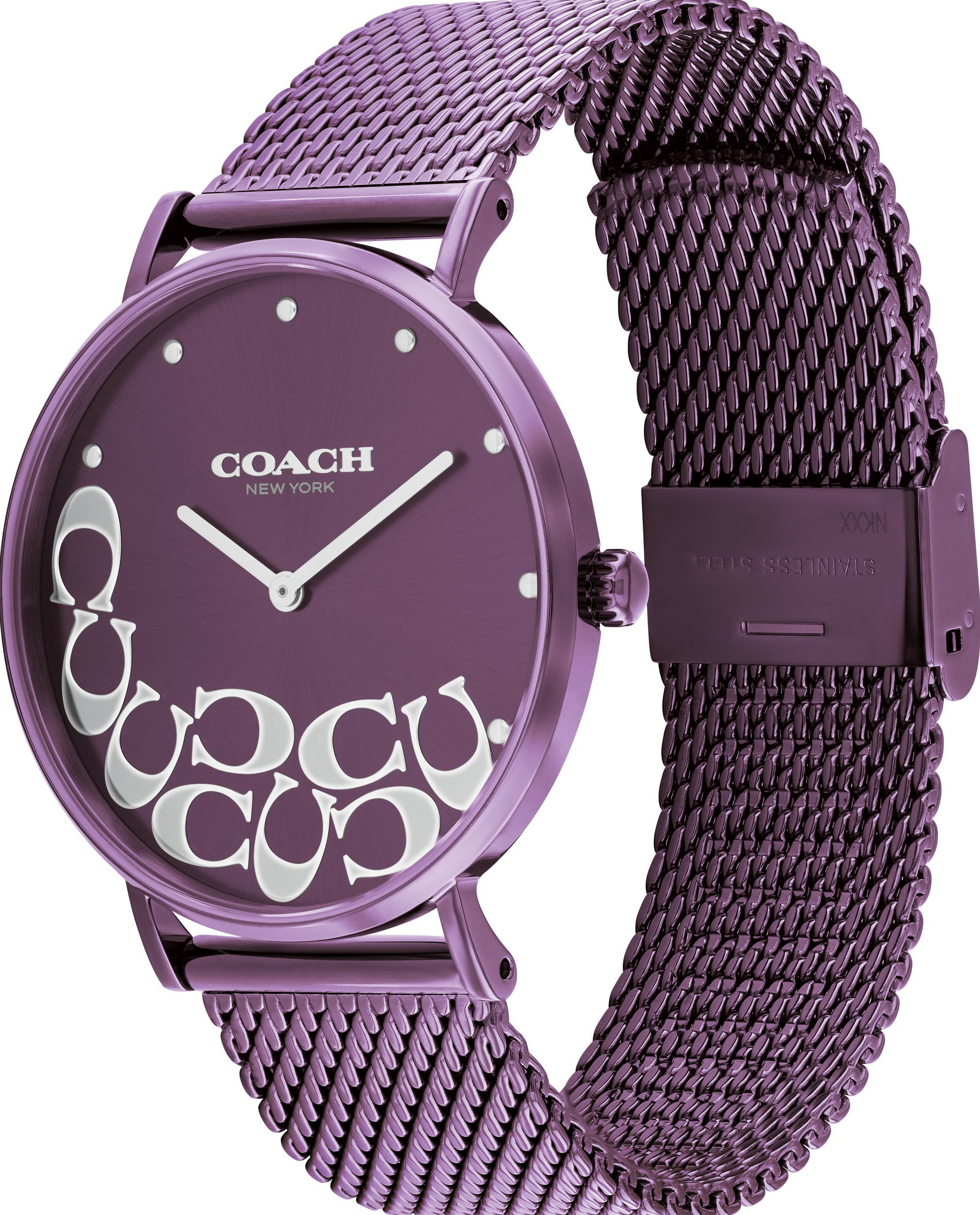 萬年鐘錶 - COACH錶   紫色款經典LOGO大C 時尚米蘭女錶  14503823   錶徑36MM