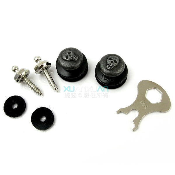 LOXX Loxx 德國製 安全背帶扣 電吉他/貝斯吉他專用款 死亡骷髏 第 3 張圖片｜三峽吉他 / Bass