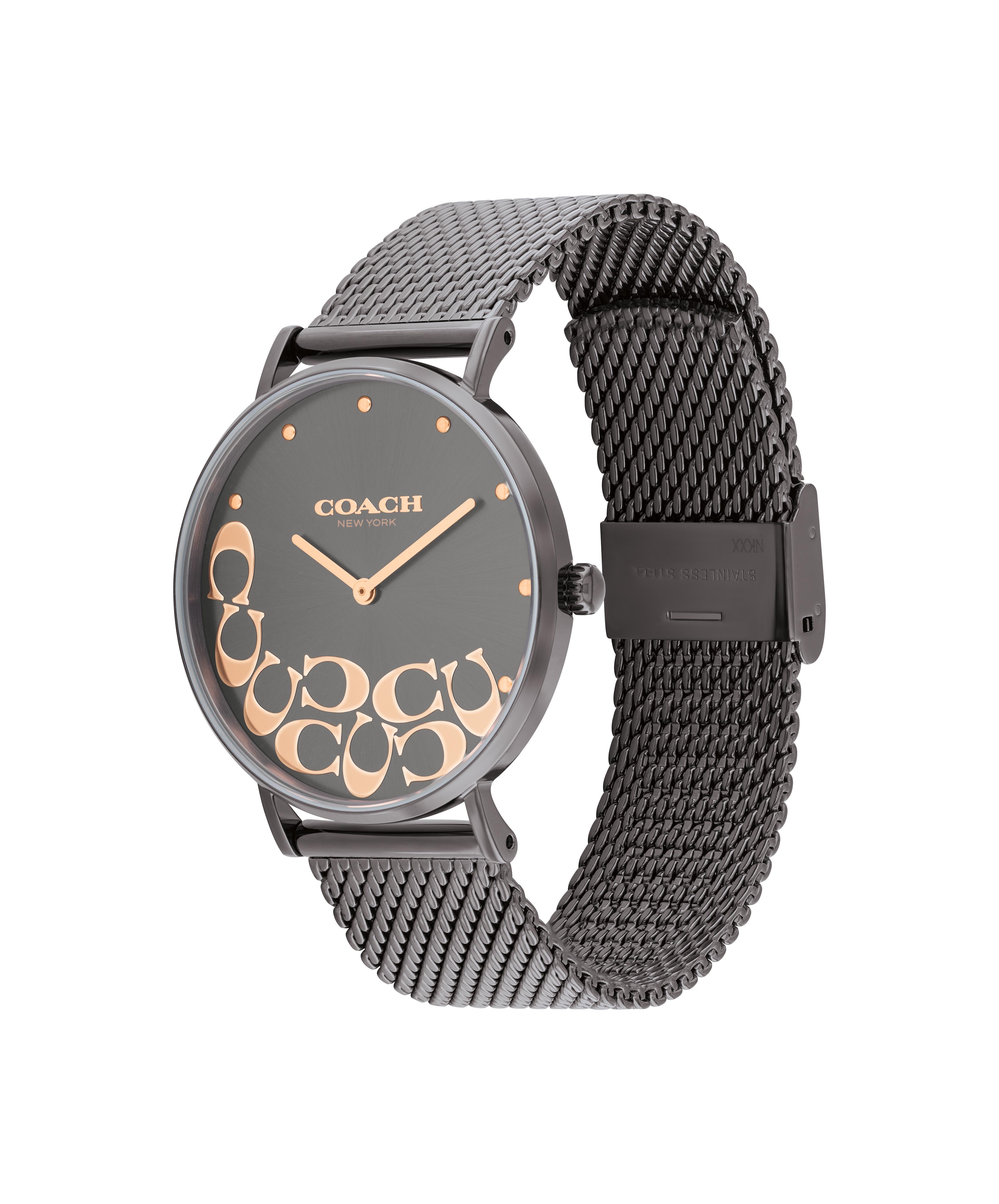 萬年鐘錶 - COACH錶   灰色款經典LOGO大C 時尚米蘭女錶  14503825   錶徑36MM