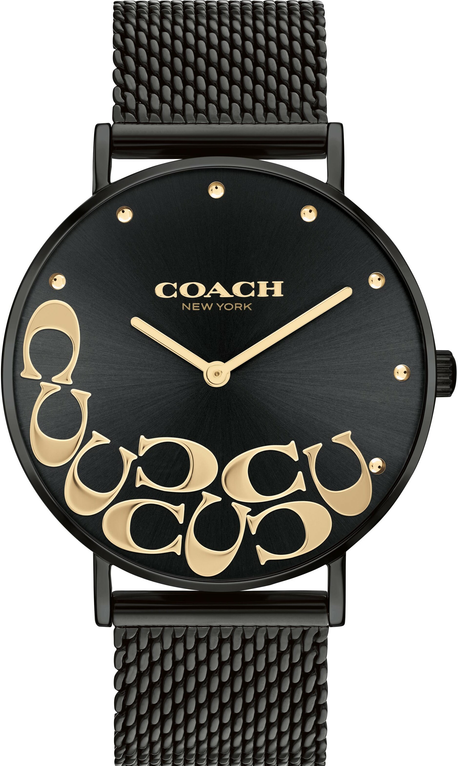 萬年鐘錶 - COACH錶   黑色款經典LOGO大C 時尚米蘭女錶  14503826  錶徑36MM