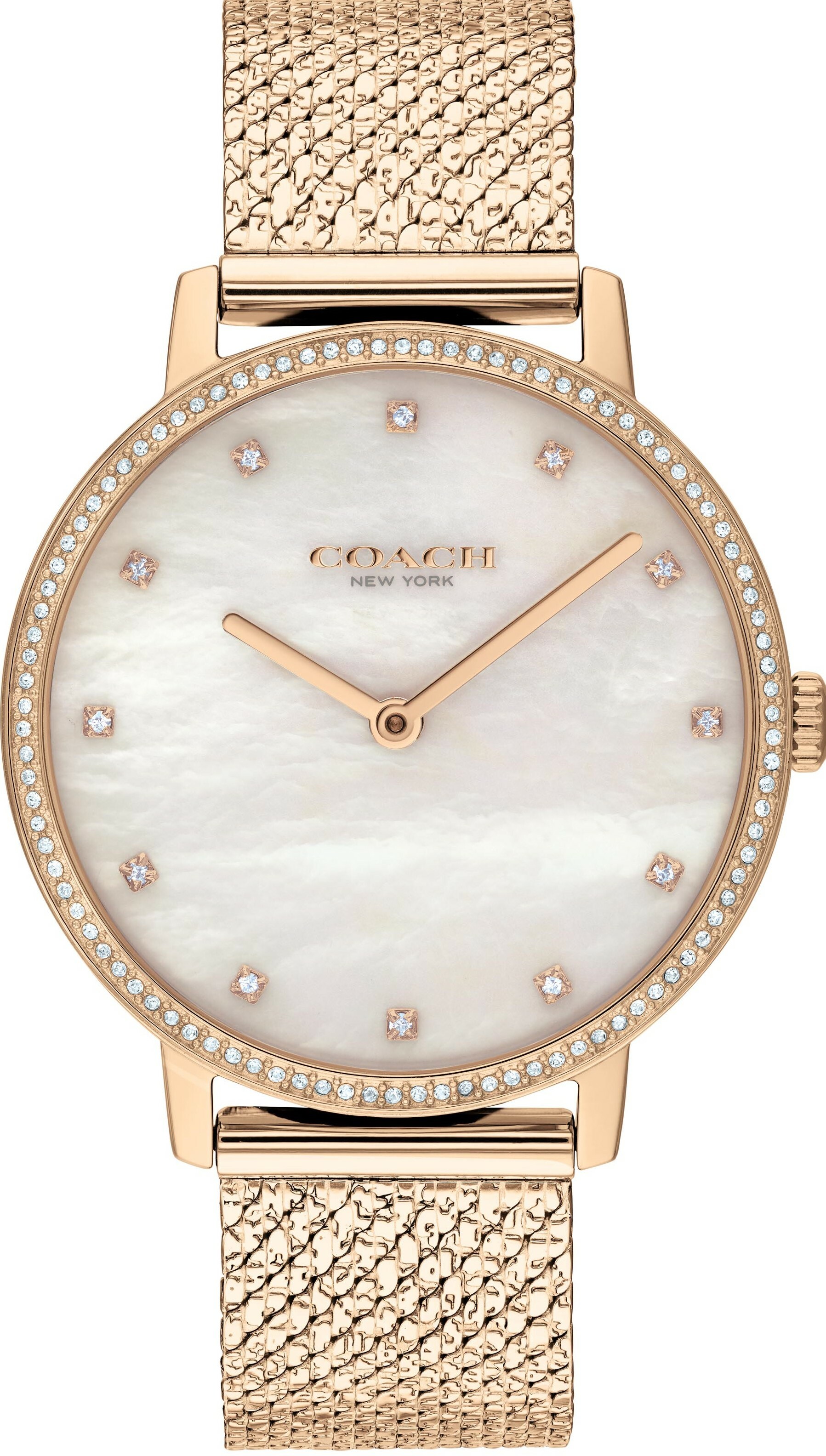 萬年鐘錶 - COACH錶   晶鑽貝殼錶面經典米蘭錶帶女錶  14503827   錶徑35MM