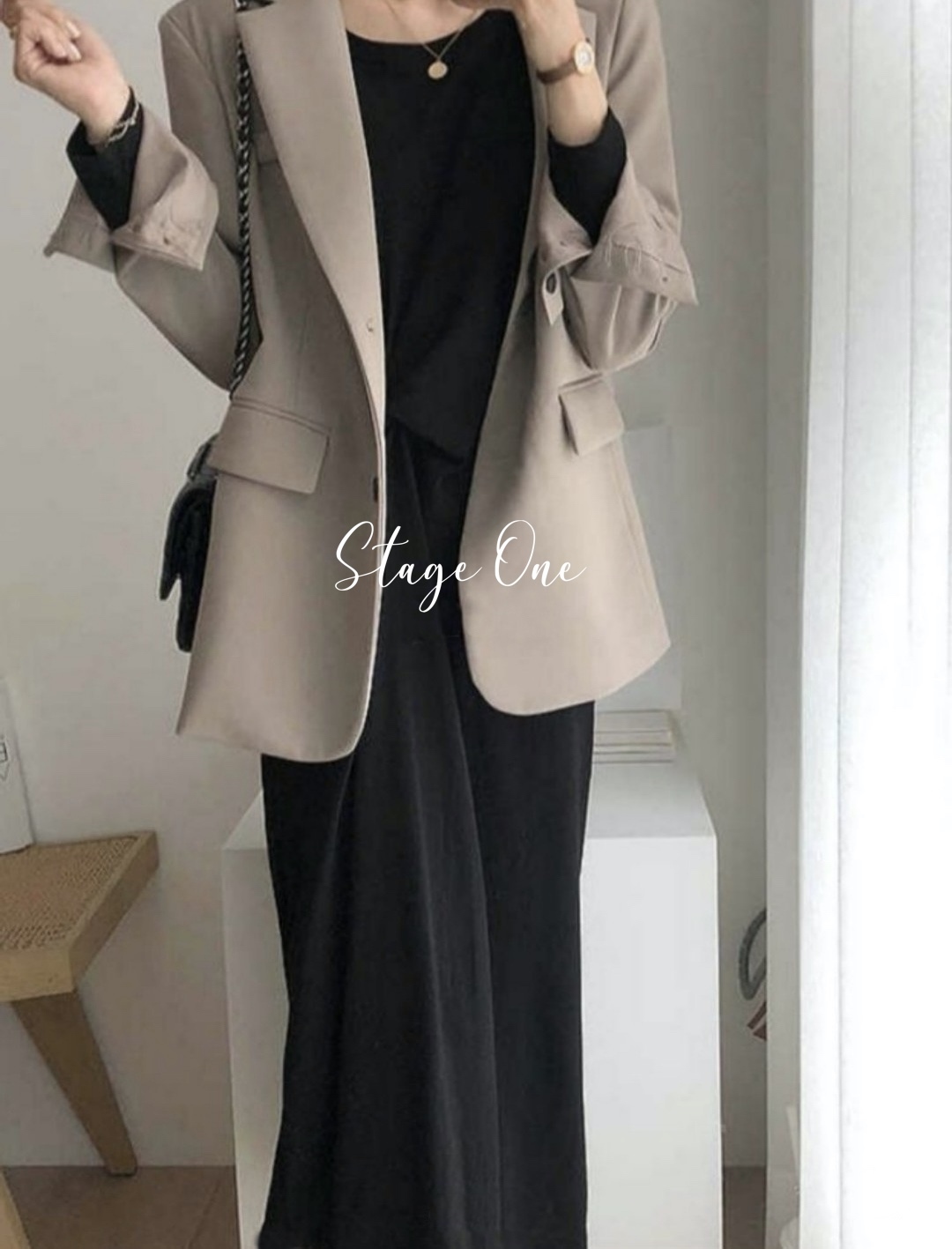 韓國製🇰🇷OP2055 扭結紋淨色連身裙