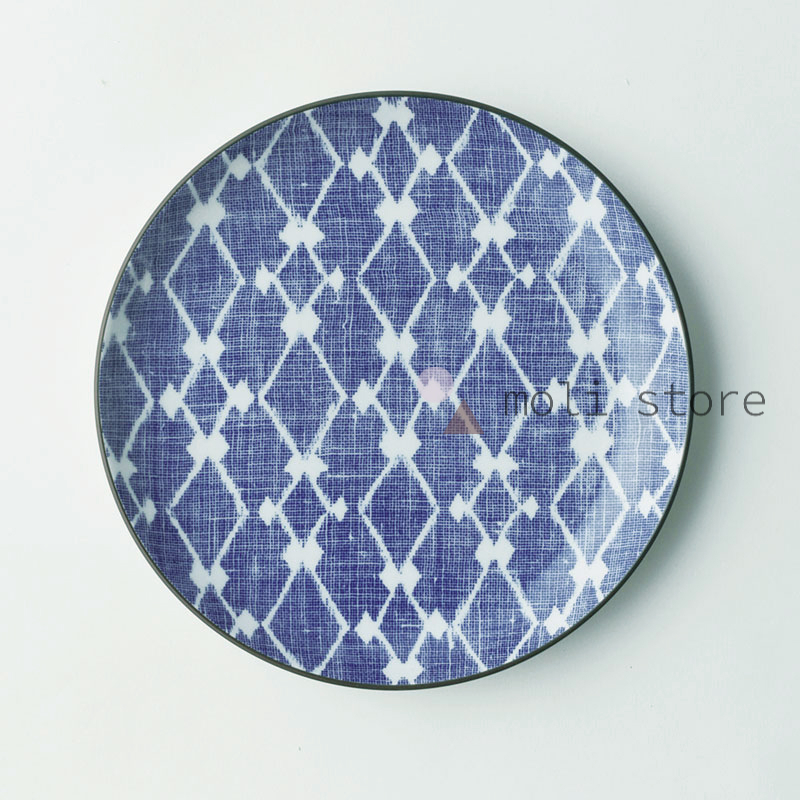 Mino Ware 25cm Plate Diamond Pattern｜Showa Ceramics
