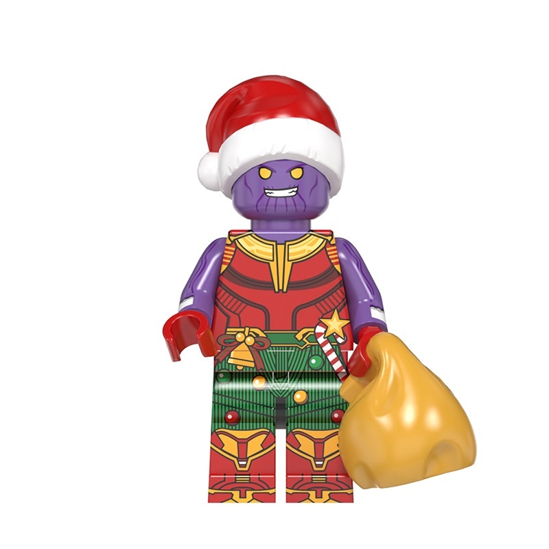 Christmas Thanos Custom Marvel DC SuperHeroes Minifigures Minifigs Fit Lego WM2077