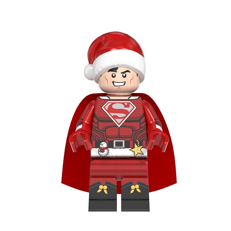 Christmas Superman Custom Marvel DC SuperHeroes Minifigures Minifigs Fit Lego WM2074