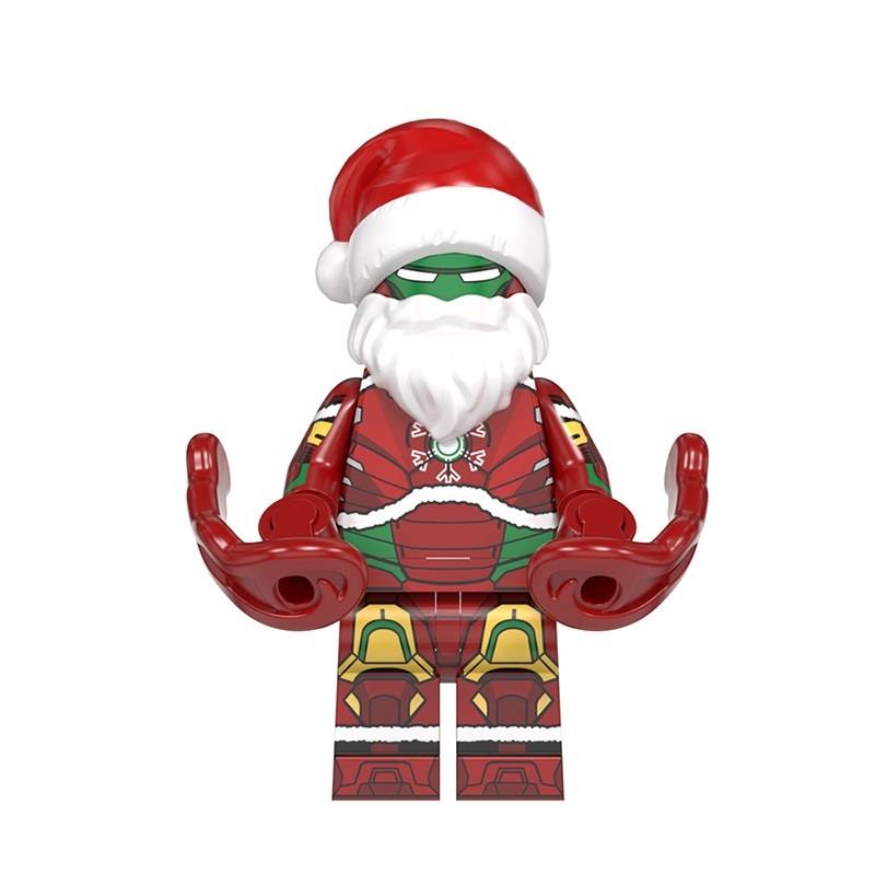 Christmas Iron Man Custom Marvel DC SuperHeroes Minifigures Minifigs Fit Lego WM2075