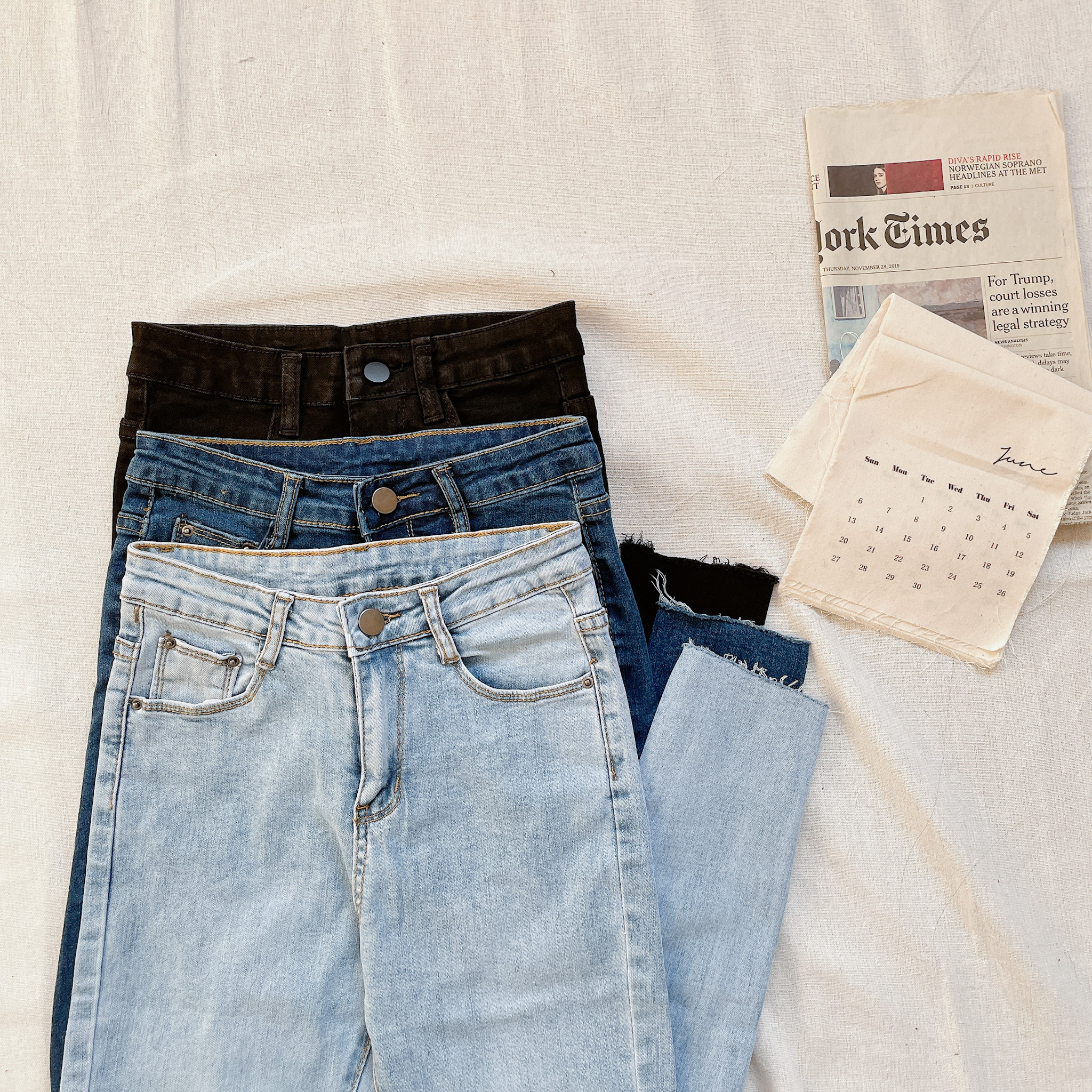 現貨🚚好評不斷✨👍🏻韓版九分高腰牛仔長褲💕共3色❤️