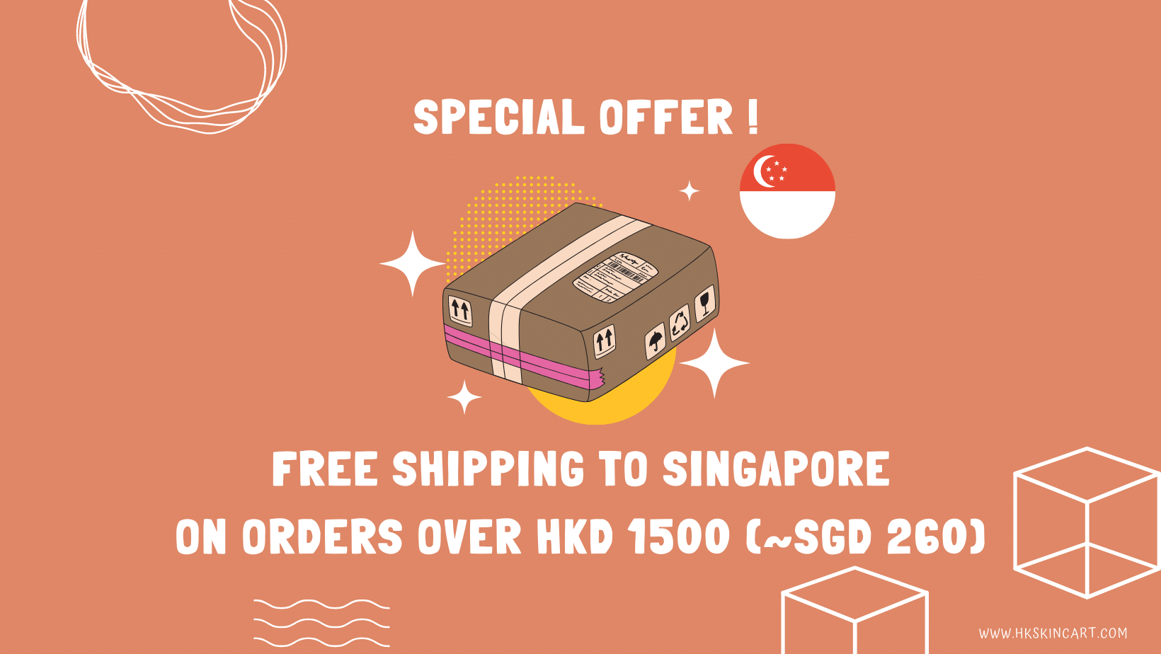 hkskincart日本代購寄往新加坡、馬來西亞