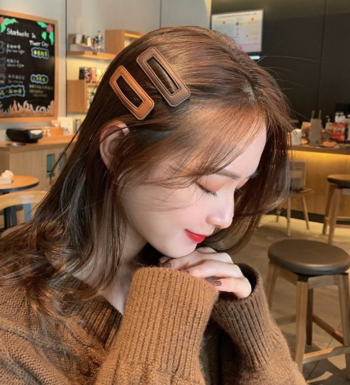 PU皮革髪夾 ( 1 set 4只 )