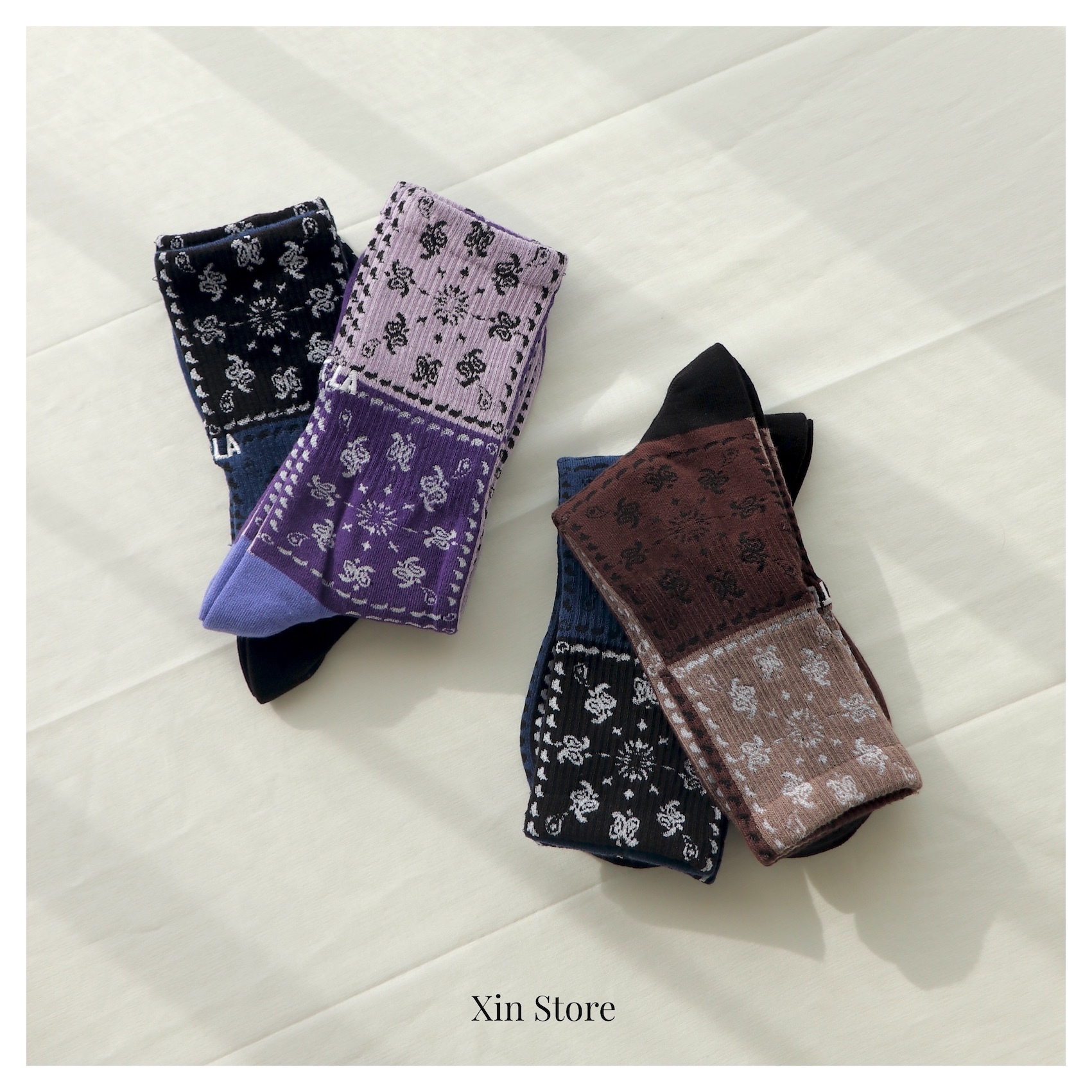 Best Foot Friend BFF x Fashion Killa Sock FK 變形蟲 長襪 一組 兩入 深藍 紫 咖啡