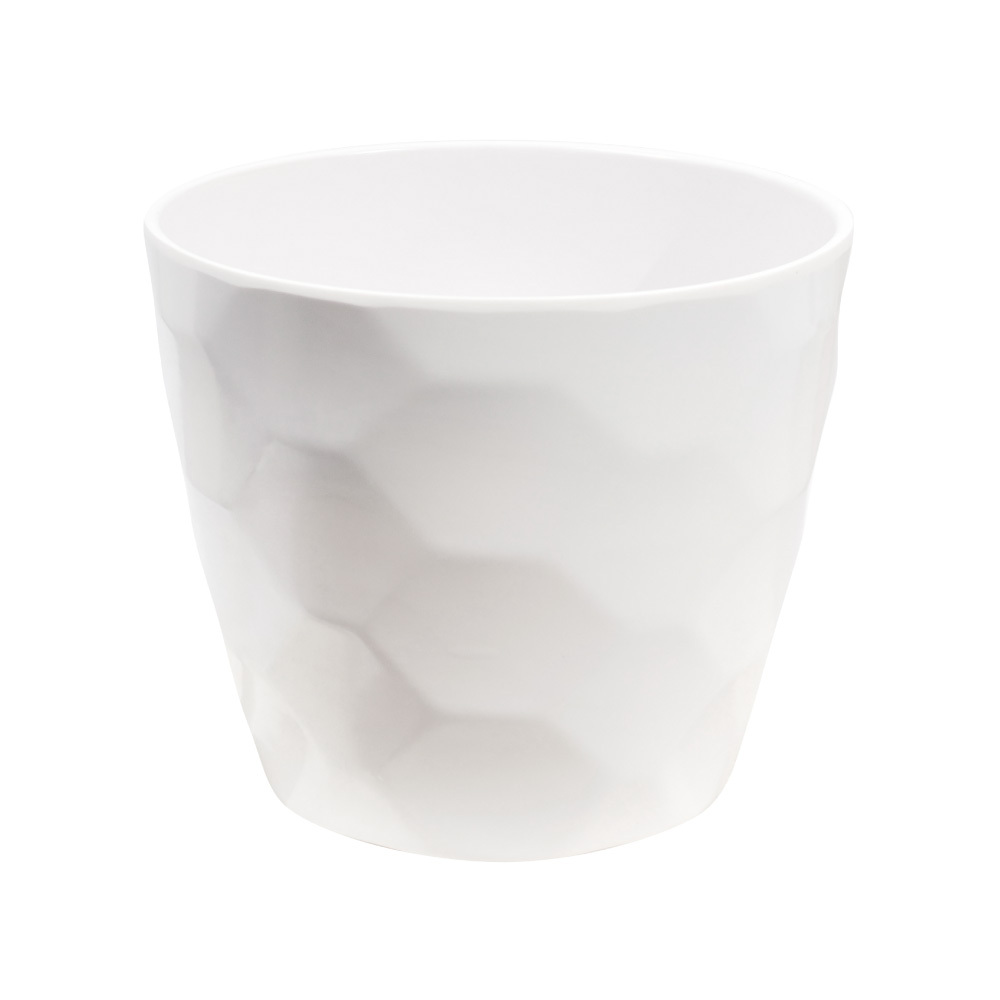 北歐網格紋花盆套盆6吋白 - 2入