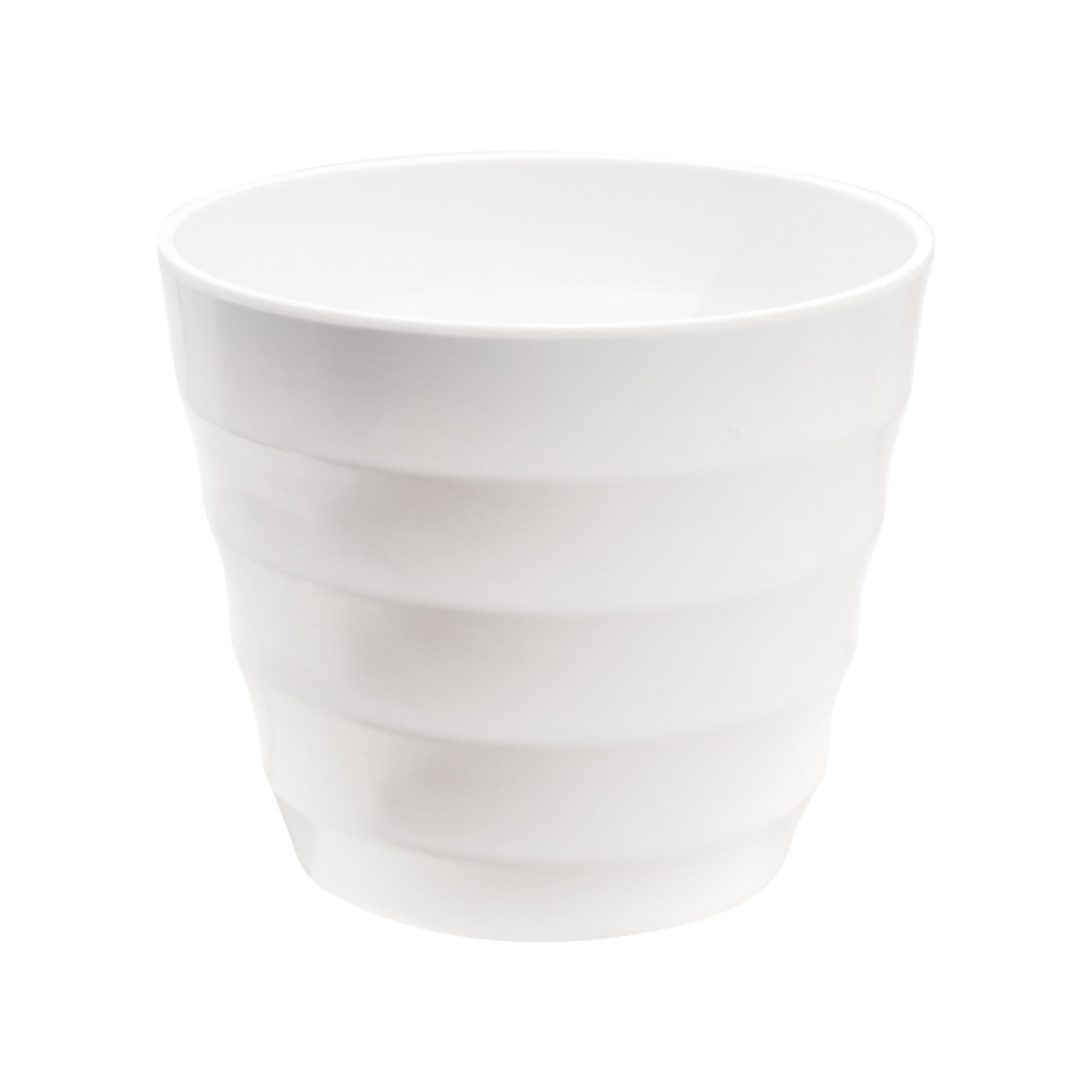 北歐粗紋花盆套盆6吋白 - 2入