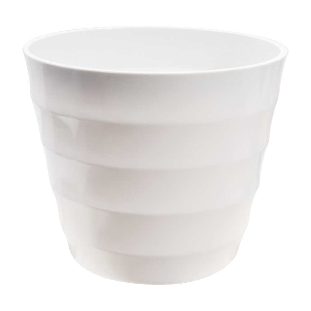 北歐粗紋花盆套盆8吋白