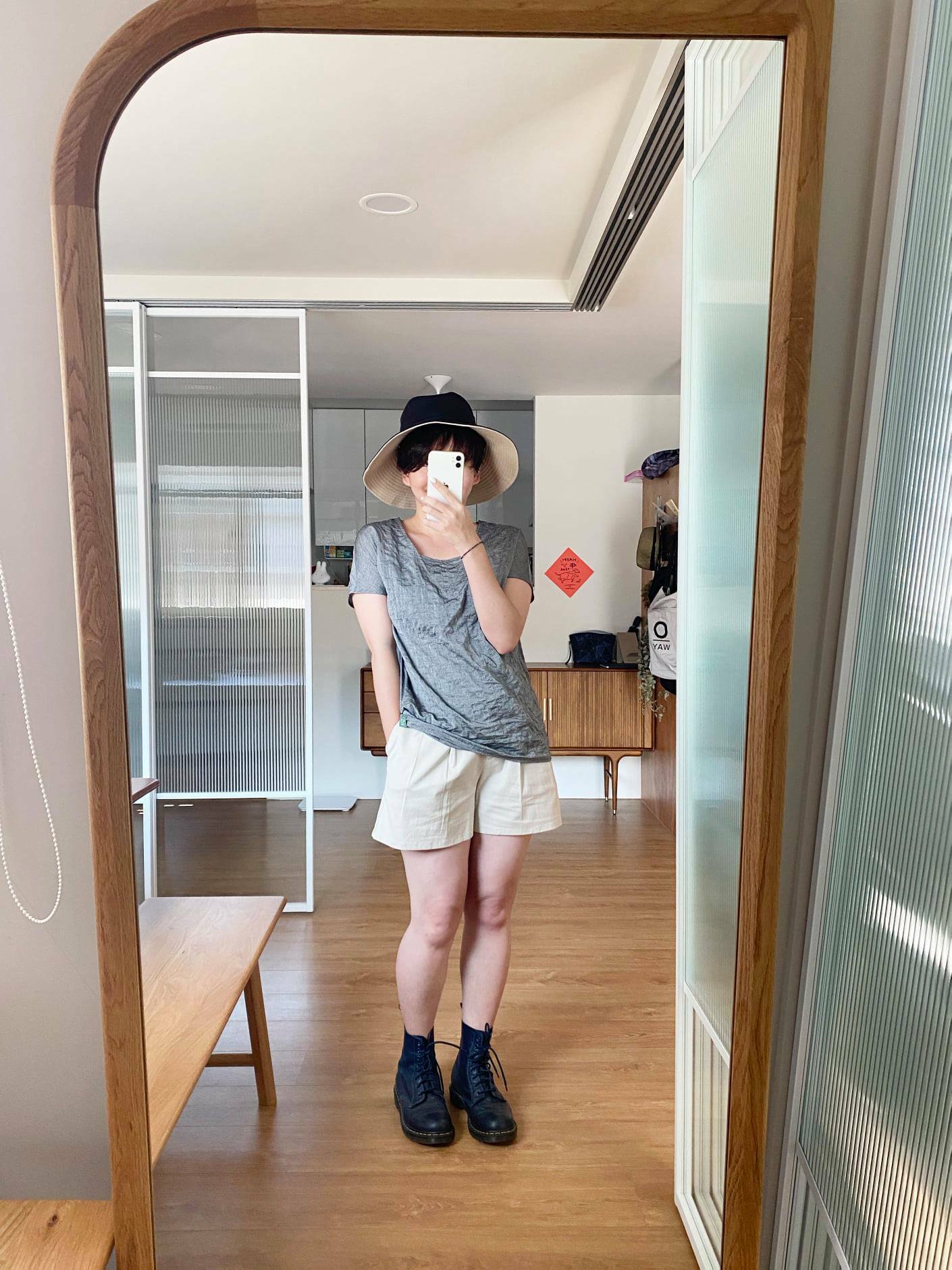 皺皺的軟空氣上衣-芝麻