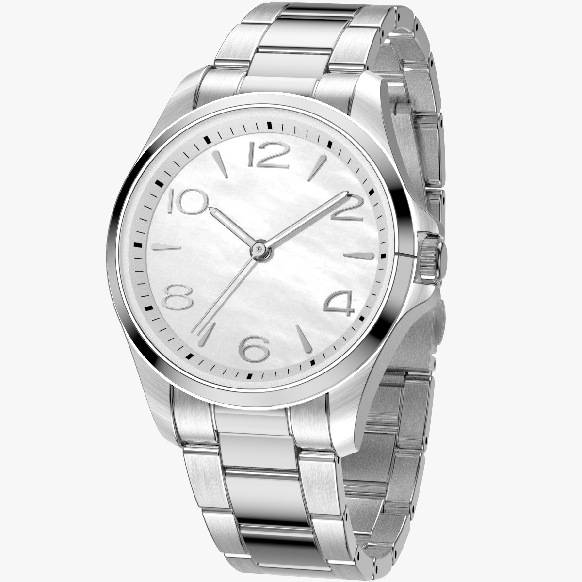 成人不銹鋼八達通錶 鋼貝母白面