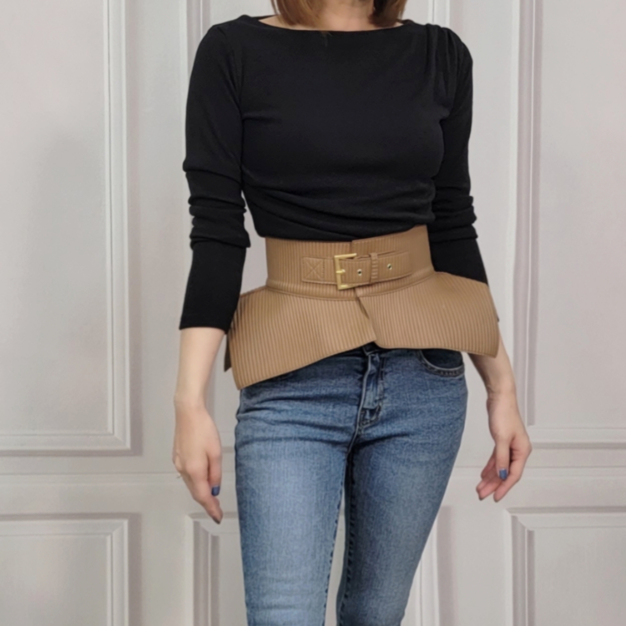 方金扣直紋粗BELT AS38