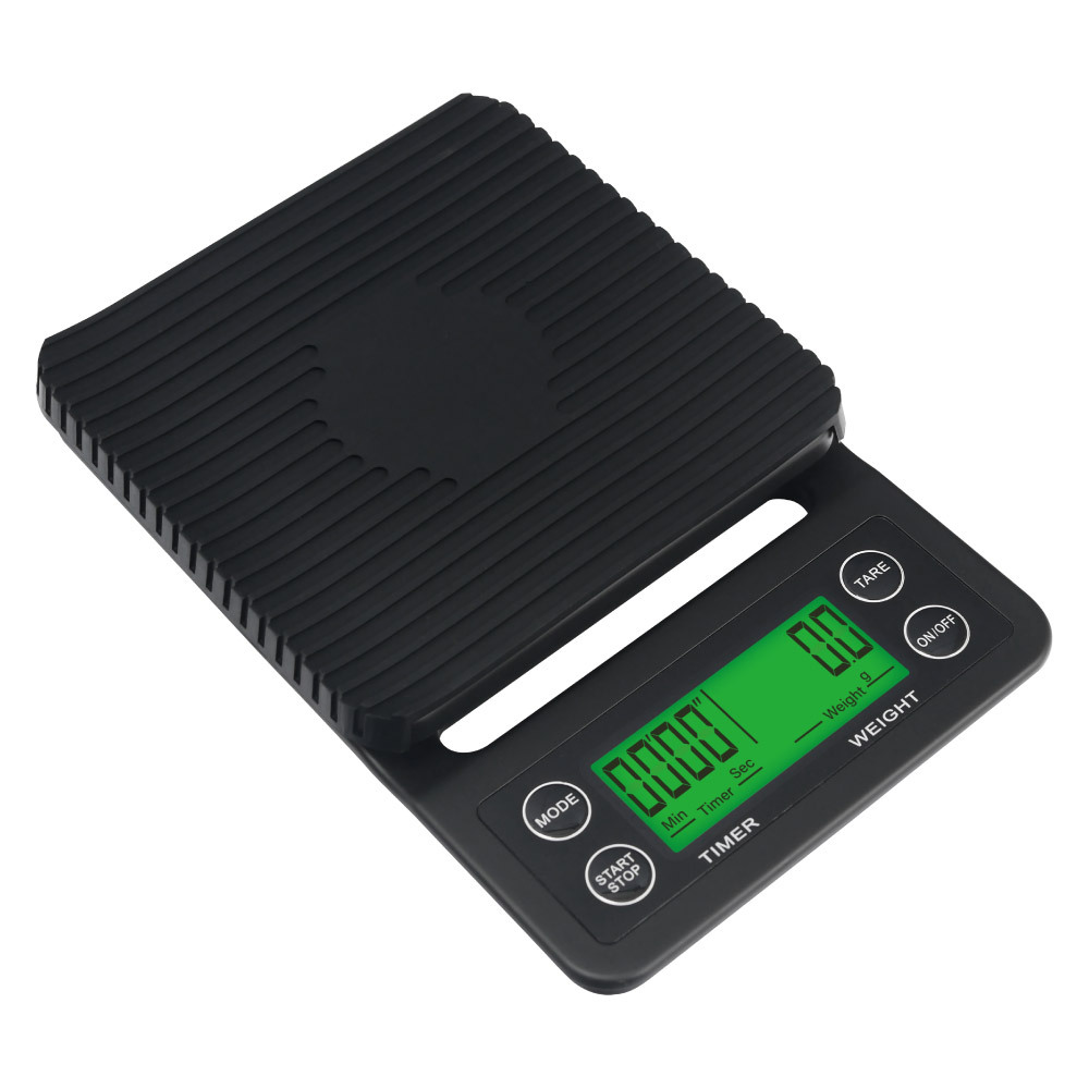 手沖咖啡計時電子秤3kg - 黑