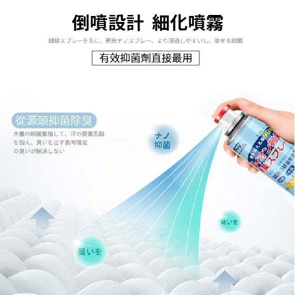 按壓式銀離子去異味鞋襪除臭噴霧 360ml│輕鬆一噴│快速除臭│清新祛味│方便攜帶
