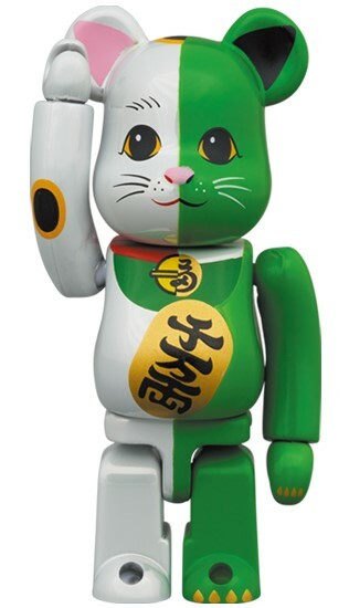 BE@RBRICK 招き猫 白×緑 & BE@RBRICK 招き猫 黒×黄 100％ + 400％