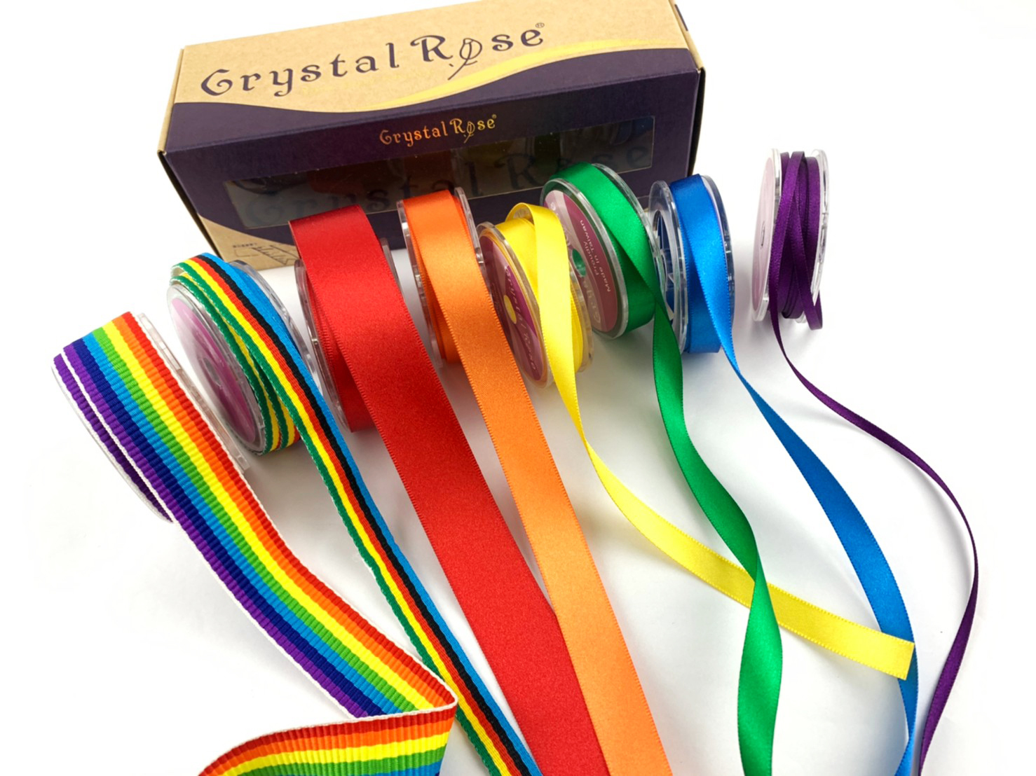 彩虹混搭手感緞帶 Rainbow禮盒/8入