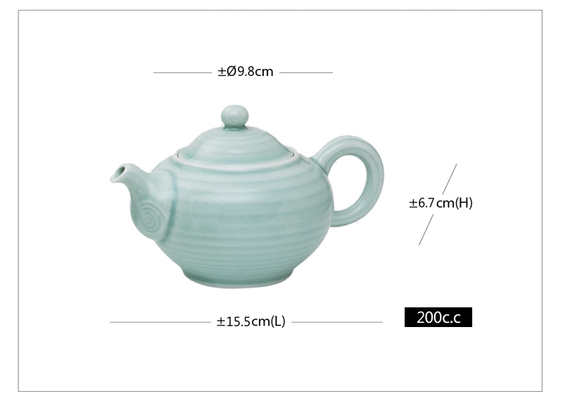 青瓷-環紋茶具組/環柄-茶器セット