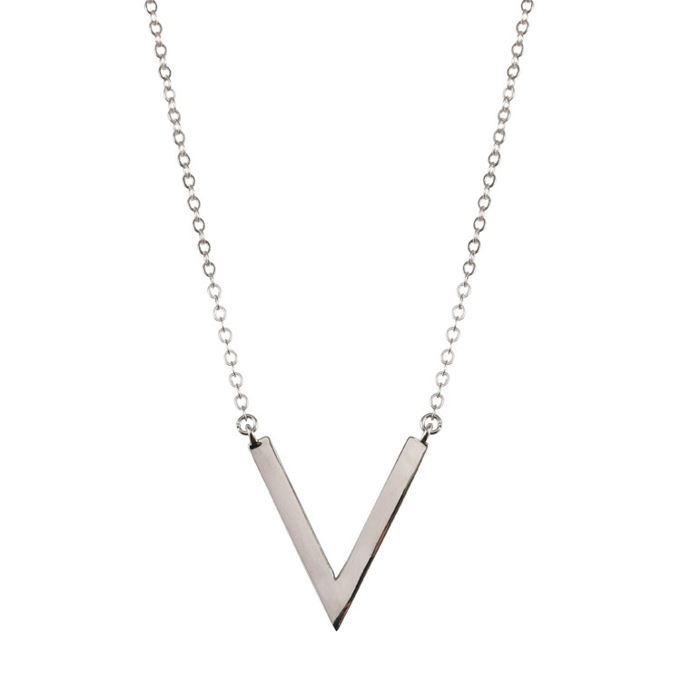 純銀項鍊，女士項鍊 幾何三角V型；簡約優雅的高貴氣質（2149）