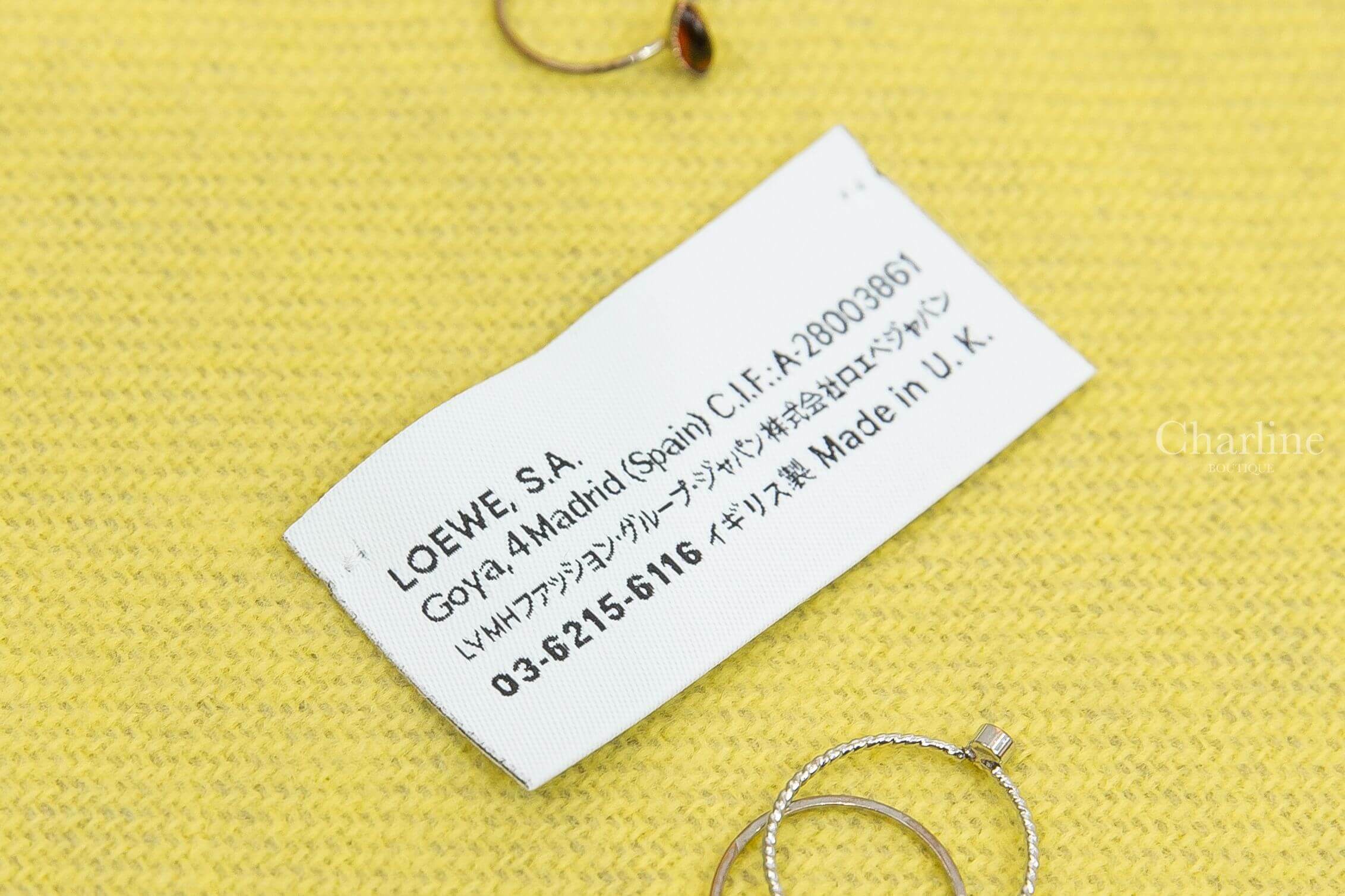 Loewe Bicolour Scarf In Wool And Cashmere 黃色/淺褐色刺繡Logo雙面喀什米爾混羊毛流蘇圍巾-Charline Boutique 精品代購