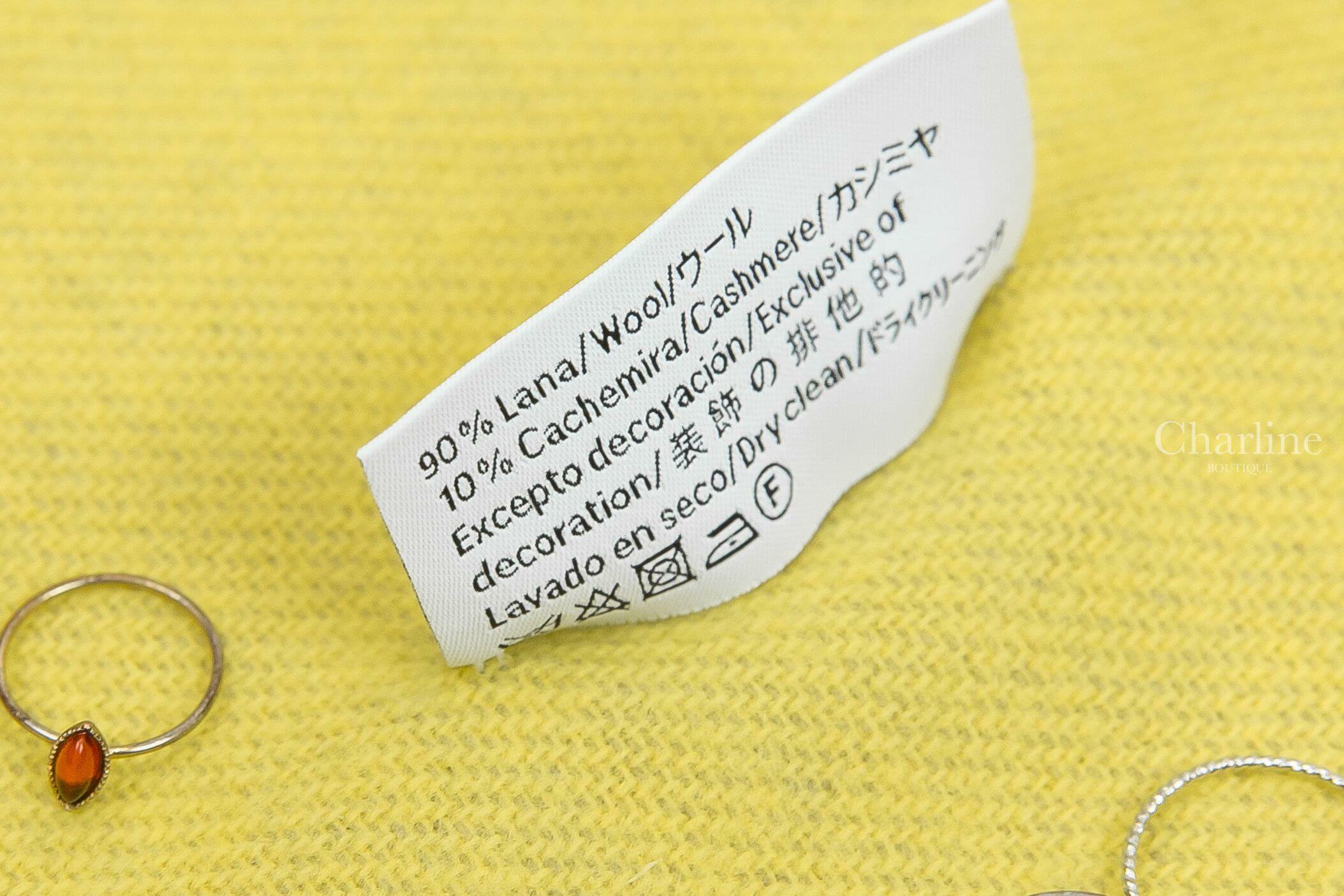 Loewe Bicolour Scarf In Wool And Cashmere 黃色/淺褐色刺繡Logo雙面喀什米爾混羊毛流蘇圍巾-Charline Boutique 精品代購