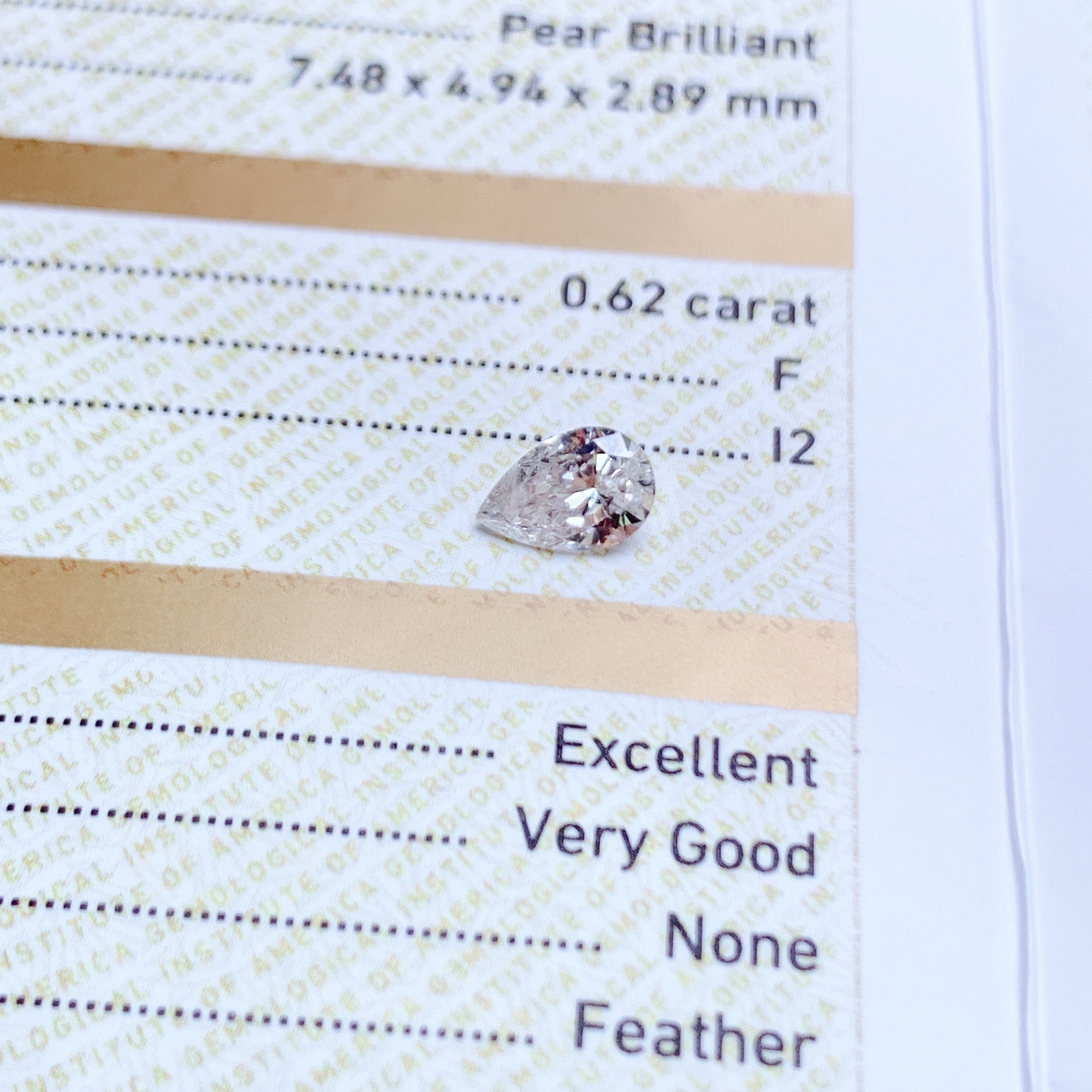 0.62ct 水滴形鑽石（GIA 證書）