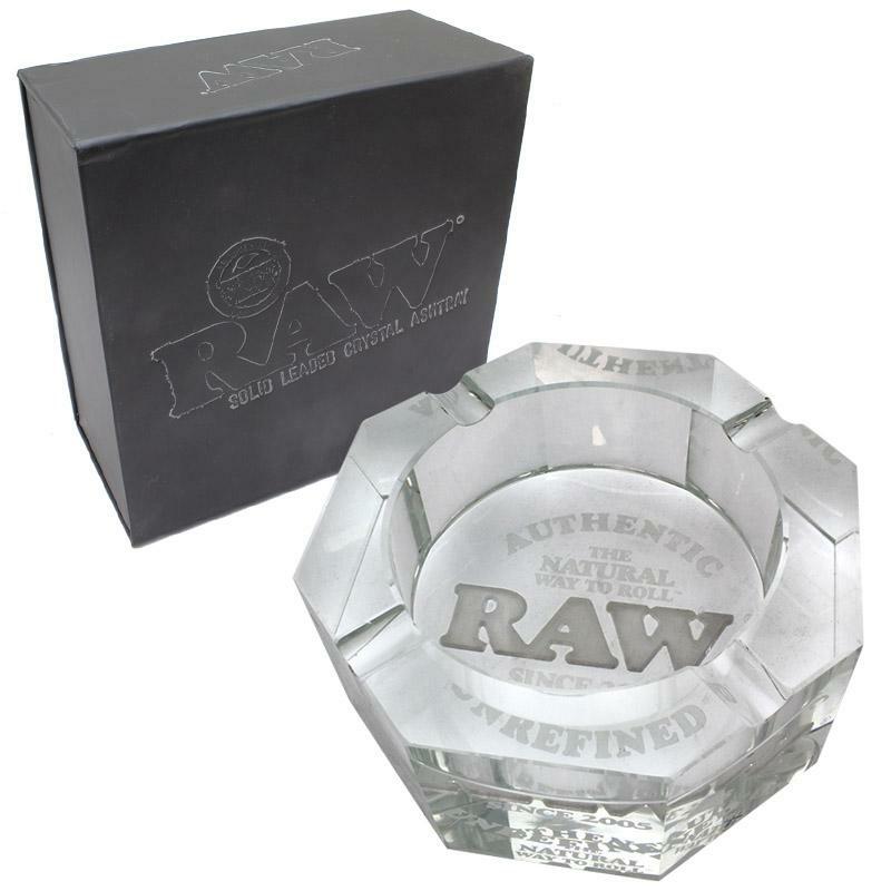 RAW CRYSTAL GLASS ASHTRAY