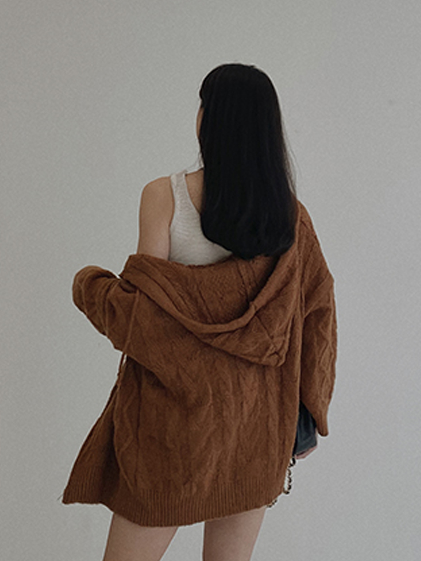 麻花連帽針織外套*2色