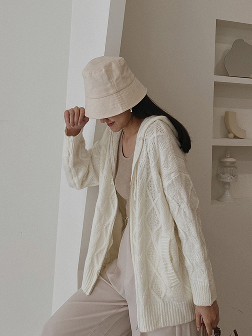 麻花連帽針織外套*2色