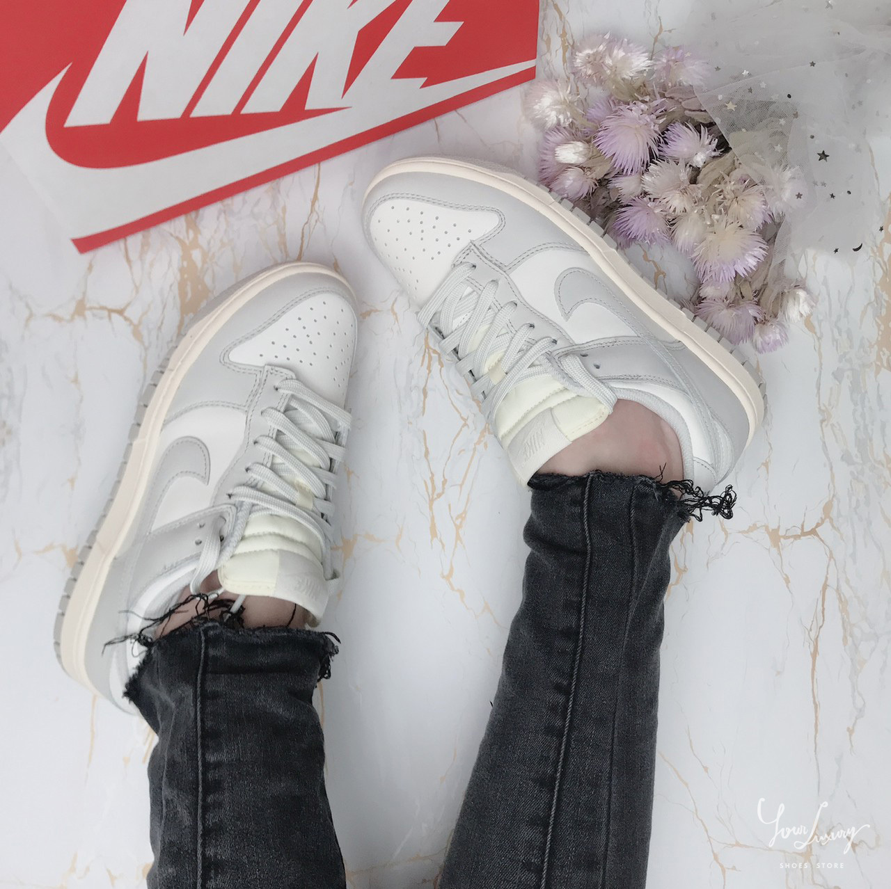 【Luxury】 Nike Dunk Low  Light Bone 骨白 奶油白 白灰 男女 新款 休閒鞋 女鞋 女款 板鞋