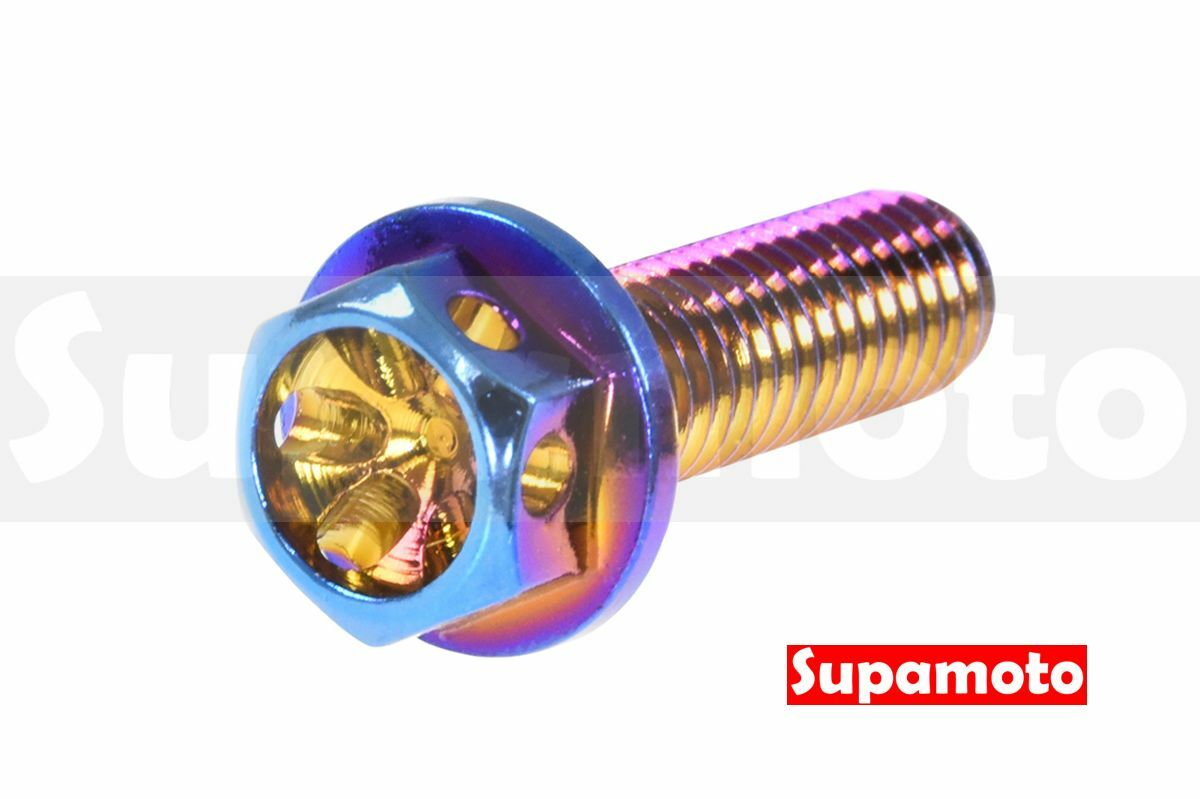 -Supamoto- M10 彩鈦 鏤空 螺絲 外六角 燒鈦 鍍鈦 傳動蓋 內六角 六角 白鐵 不鏽鋼